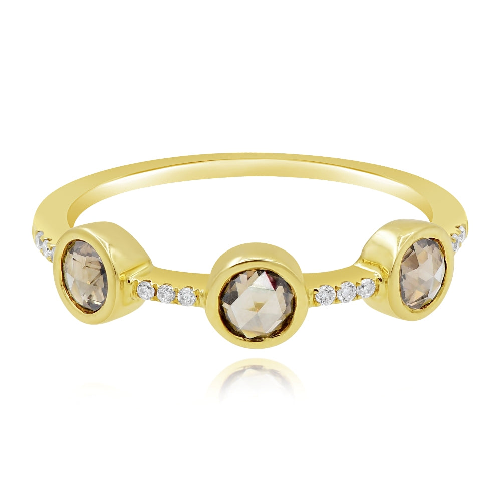 0.51 ct. Brown & White Diamond 18K Yellow Gold Ring