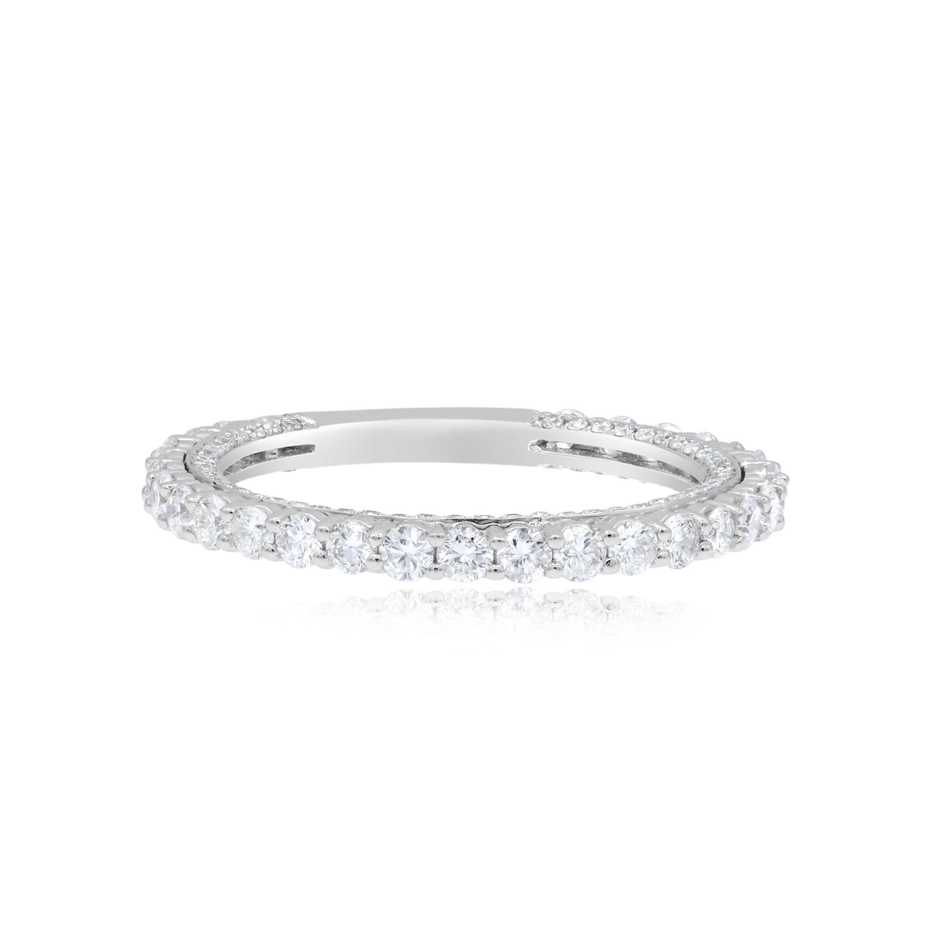 1.15 ct. Diamond 18K White Gold Eternity Band