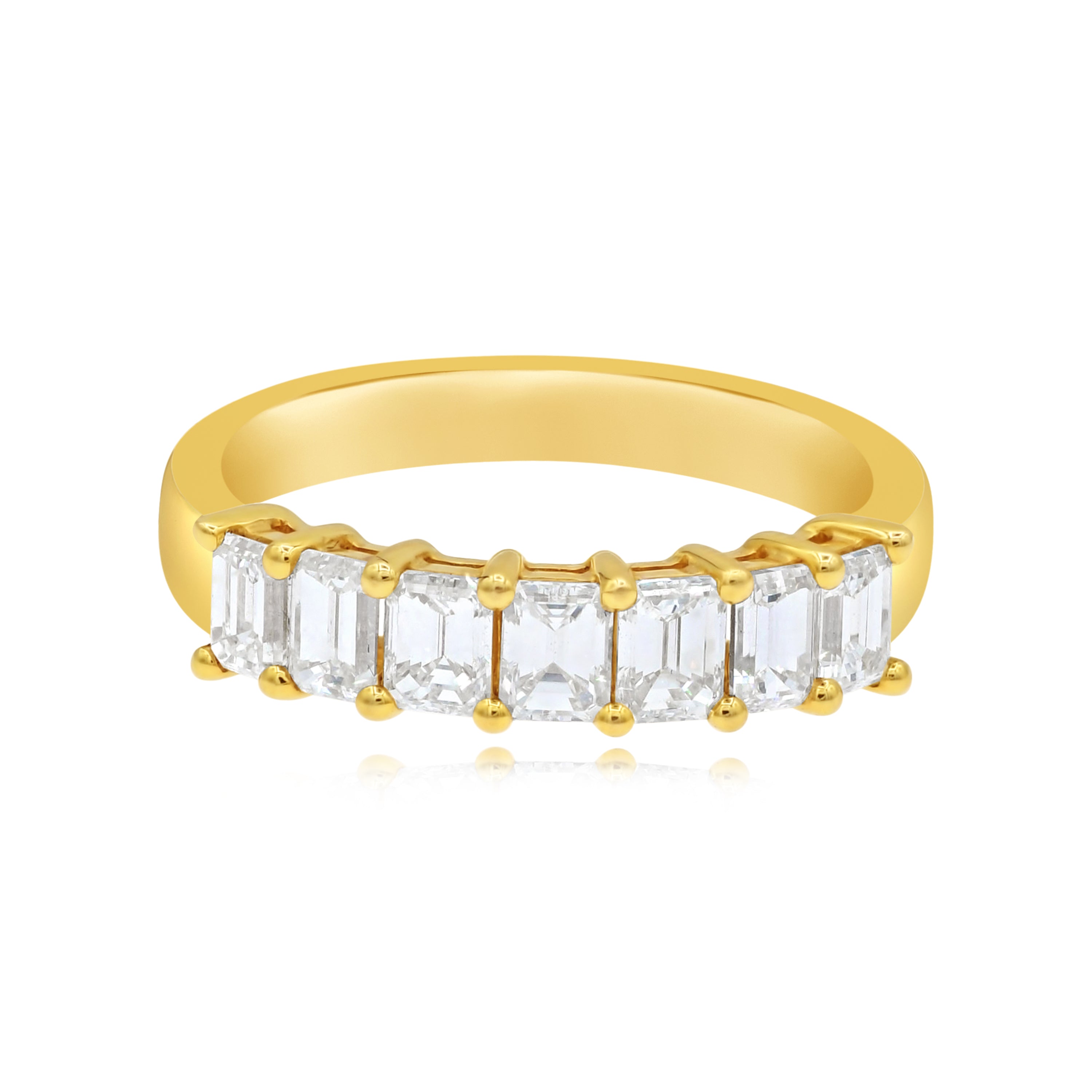 1.65 ct. Diamond 18K Yellow Gold Semi Eternity Band