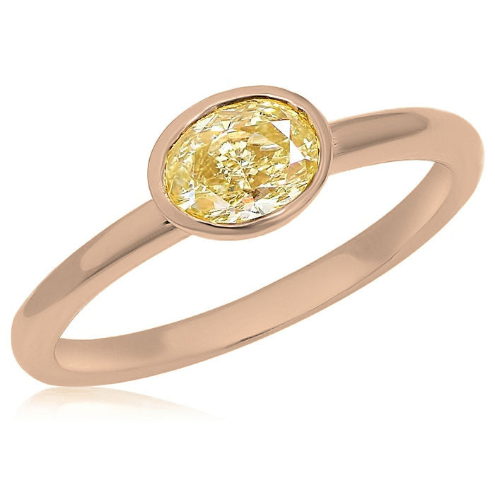 0.53 ct. Yellow Diamond 18K Rose Gold Ring