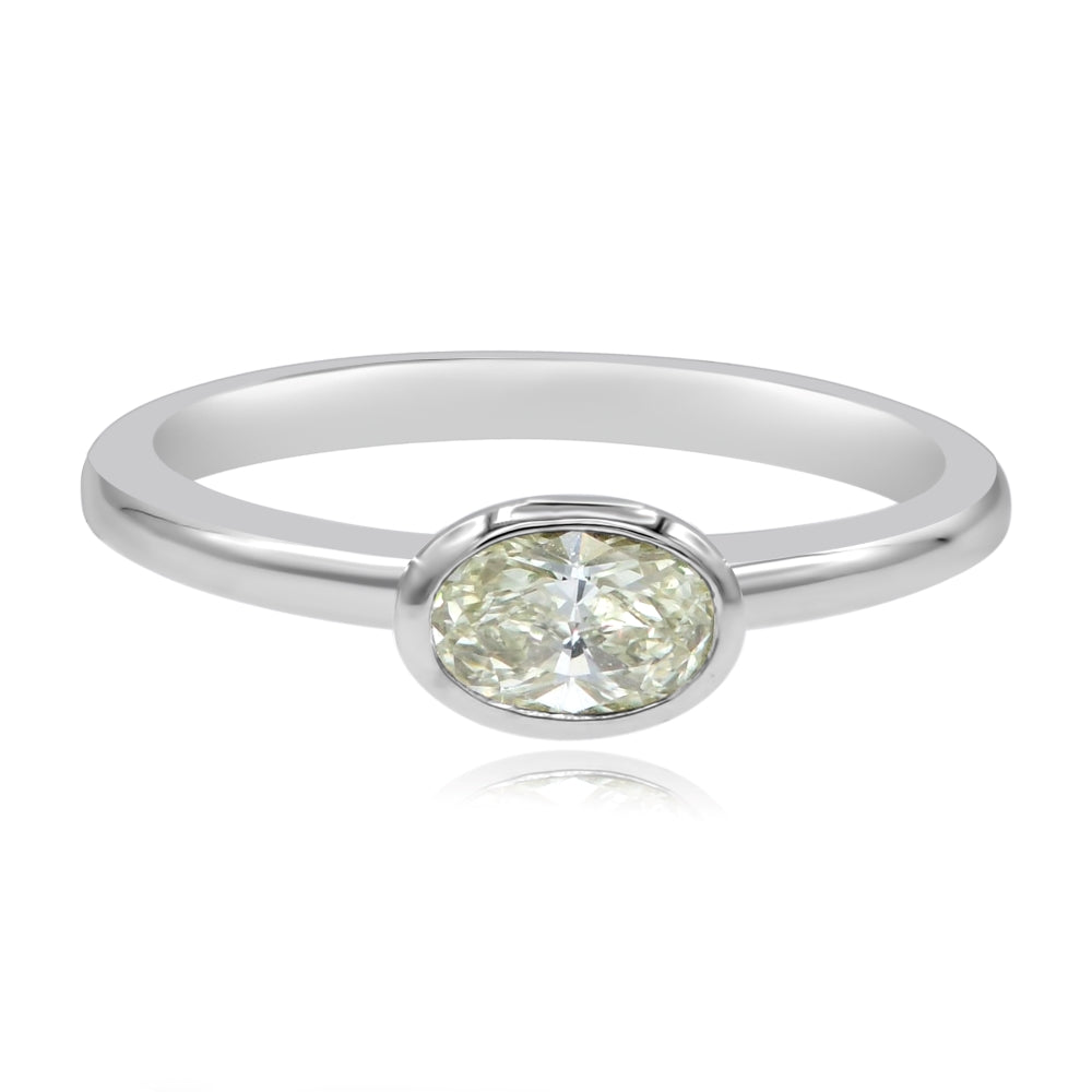0.5 ct. Yellow Diamond 18K White Gold Ring
