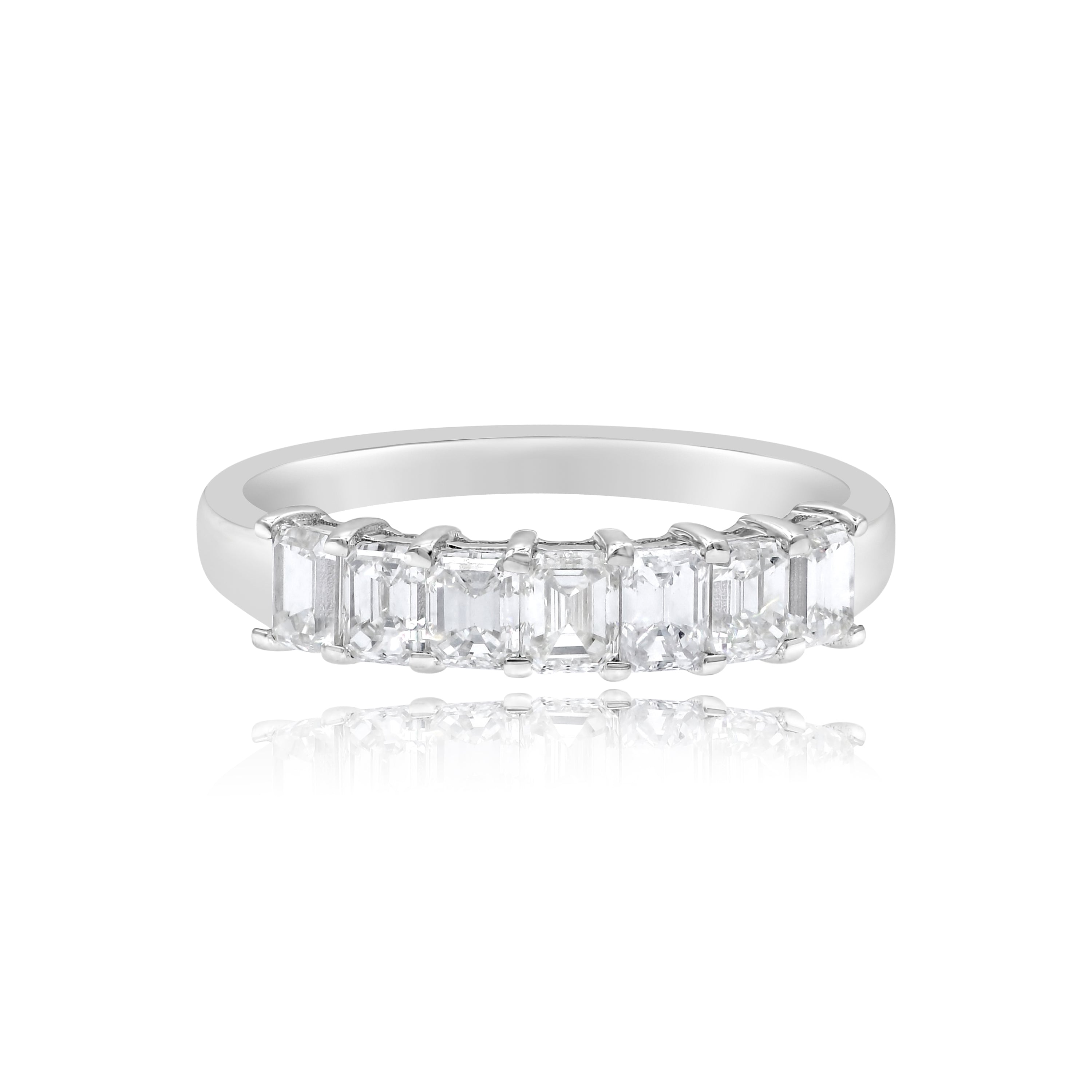 1.22 ct. Diamond 18K White Gold Semi Eternity Band