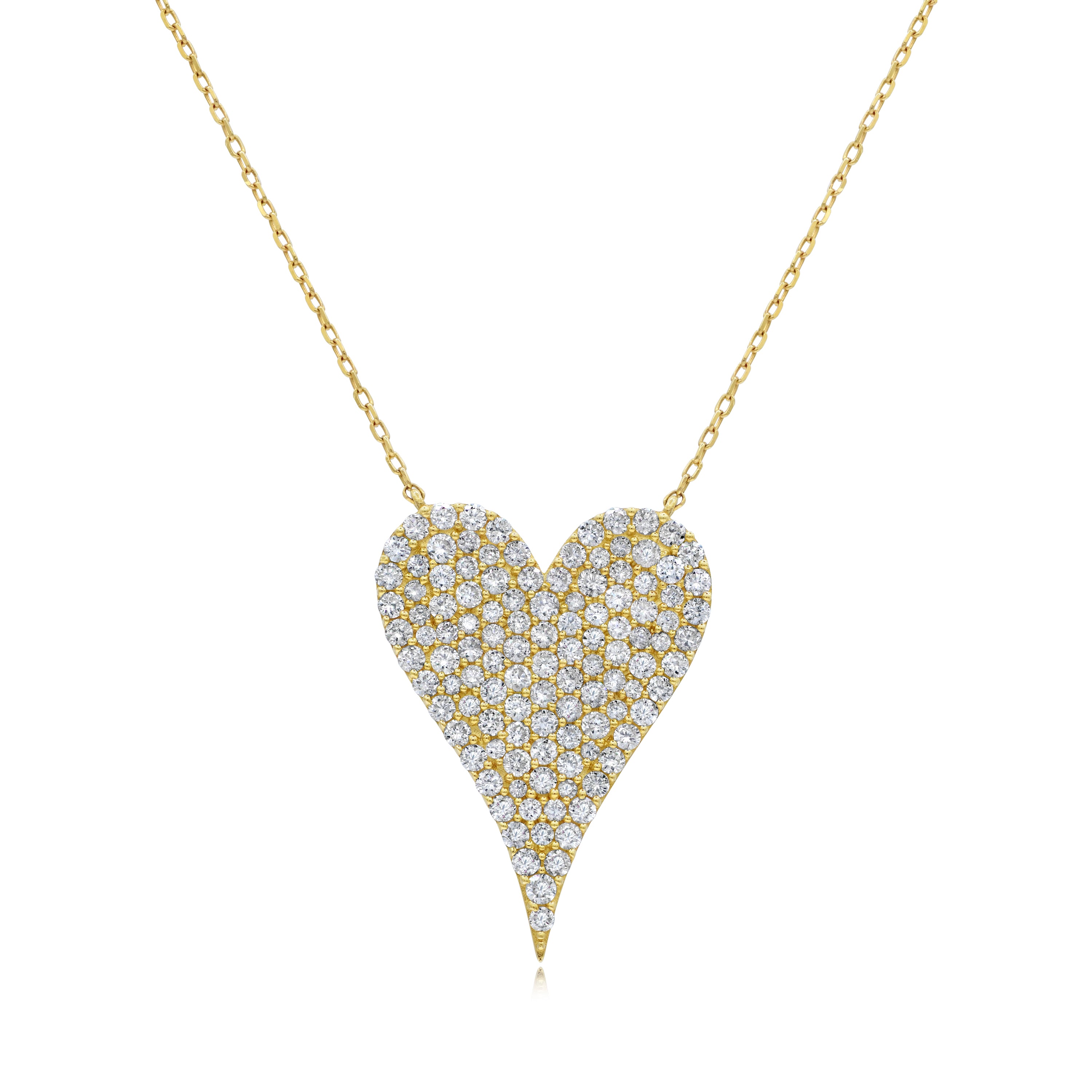 1.62 ct. Diamond 18K Yellow Gold Heart Necklace 18"