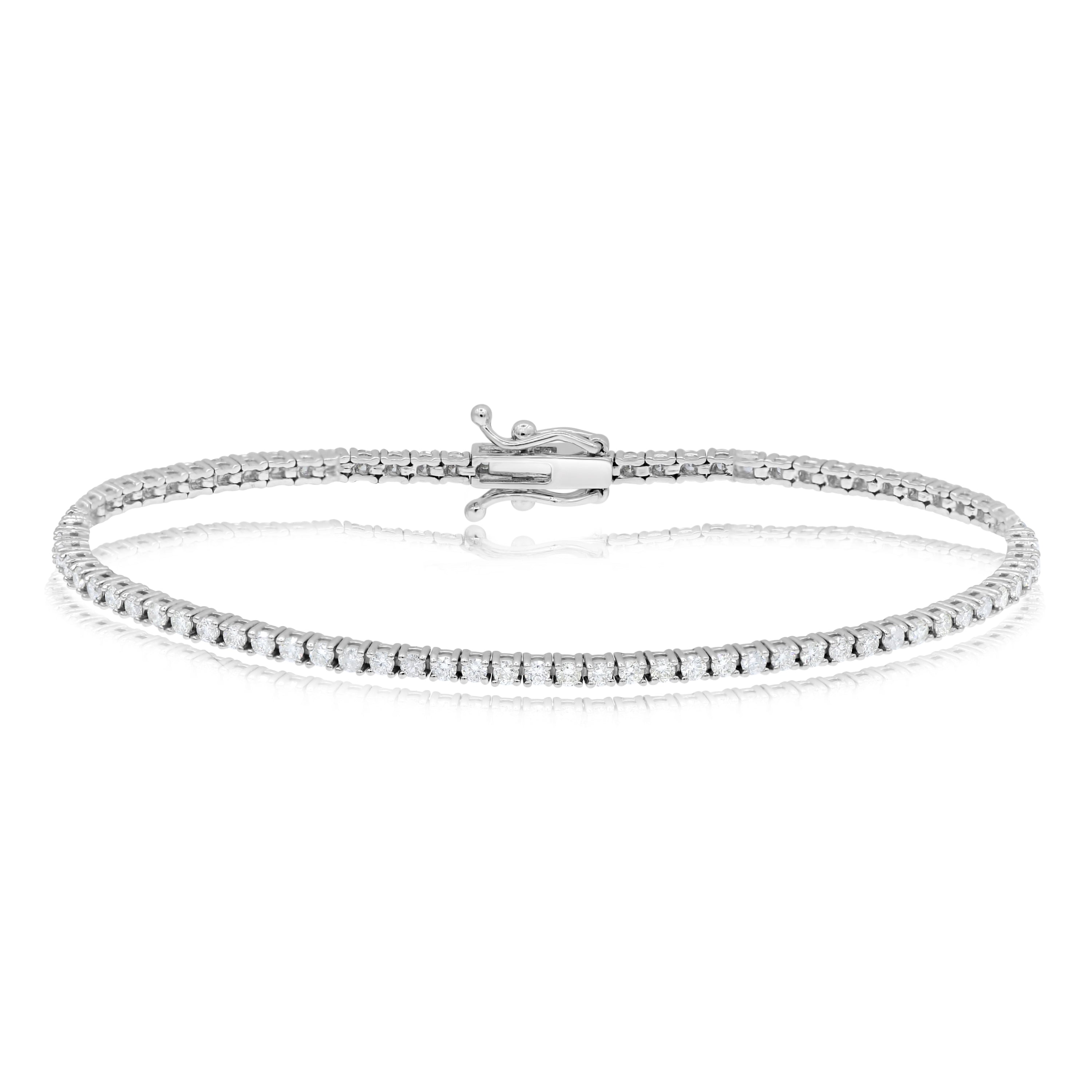 1.83 ct. Diamond 14K White Gold Tennis Bracelet 7"