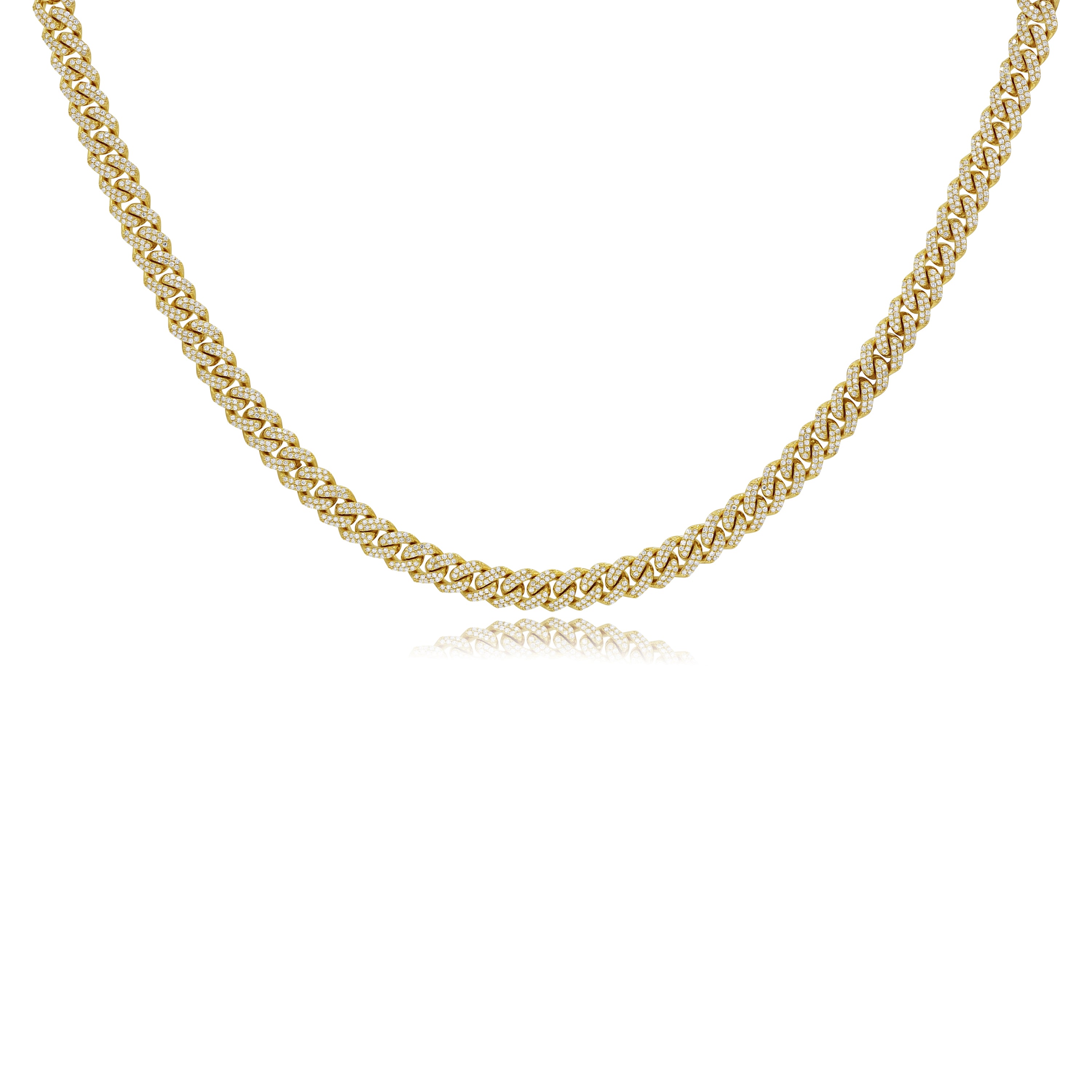 8.43 ct. Diamond 14K Yellow Gold Cuban Link Chain Necklace 22"
