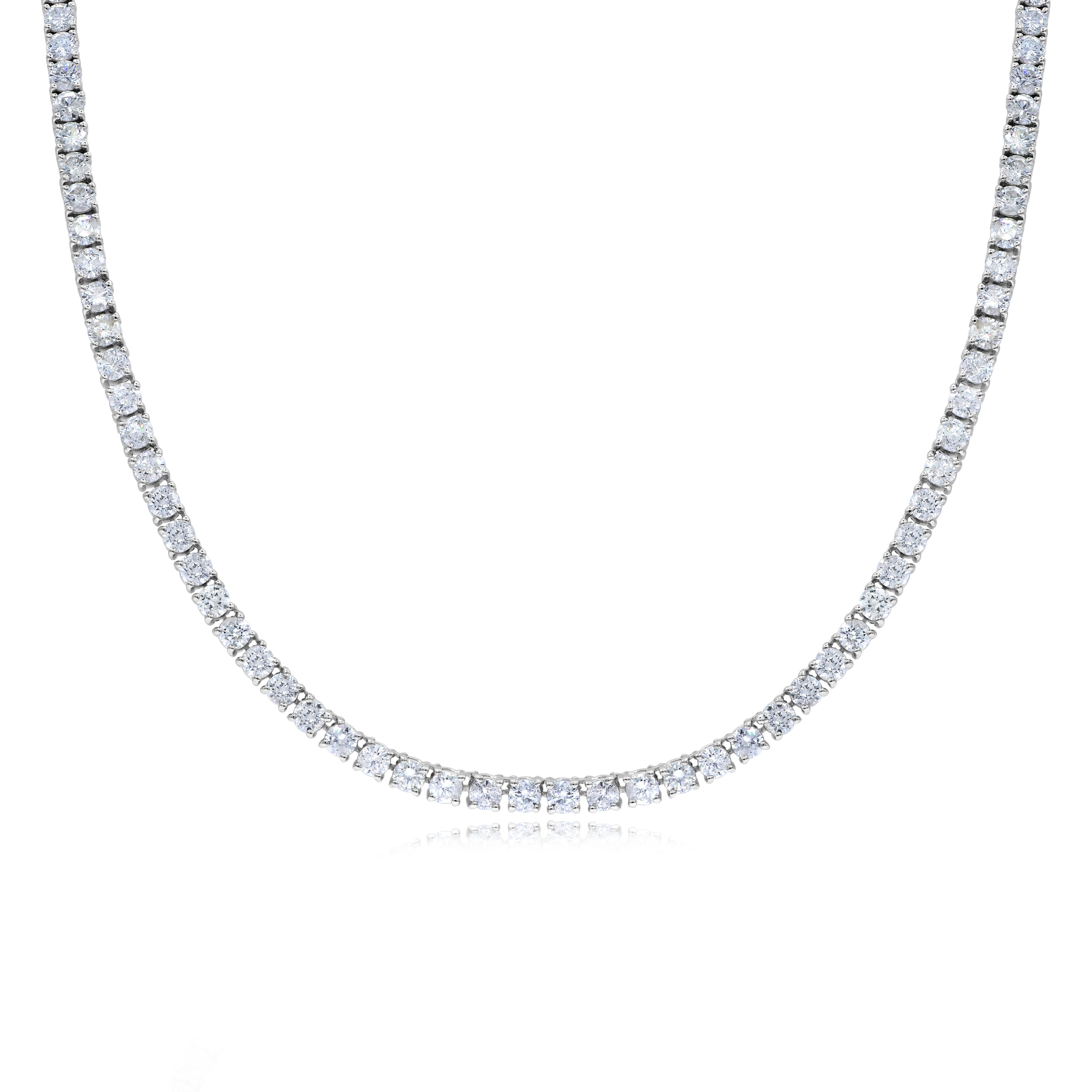 6.38 ct. Diamond 14K White Gold Tennis Necklace 20"