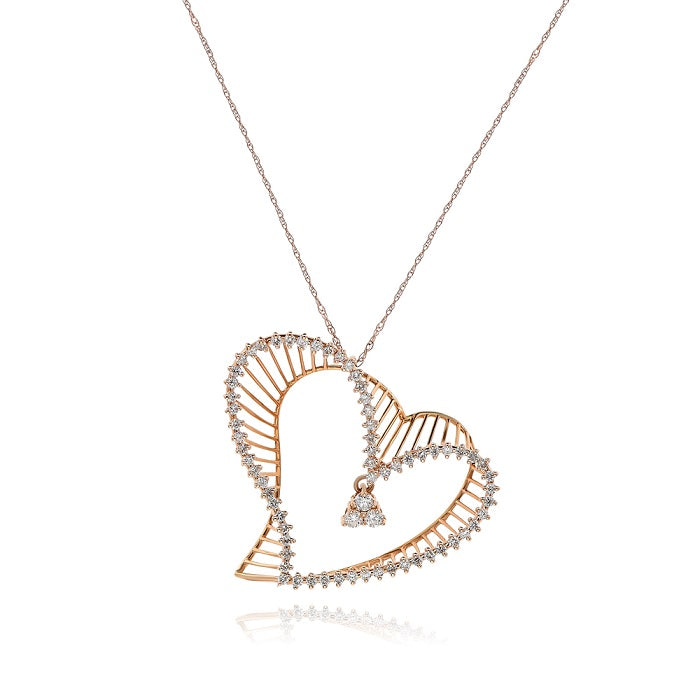 White Diamond Heart Pendant