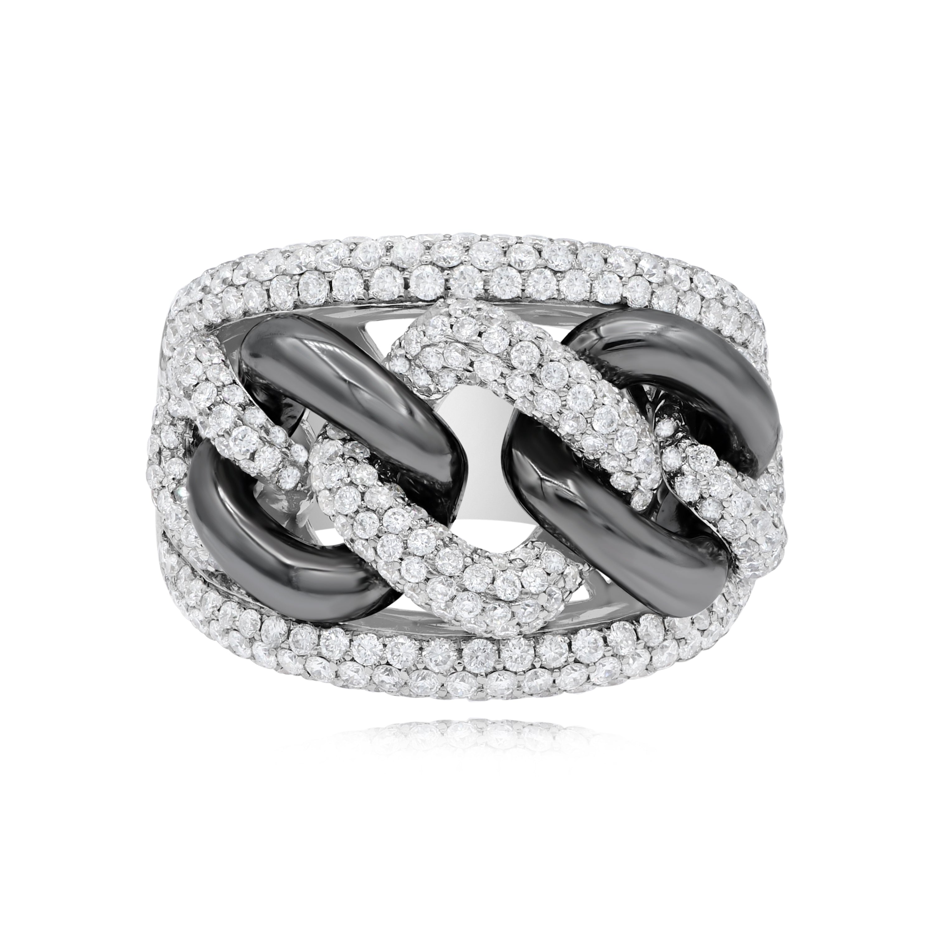 2.75 ct. Diamond Two Tone 18K Gold Pave Essential Link Ring