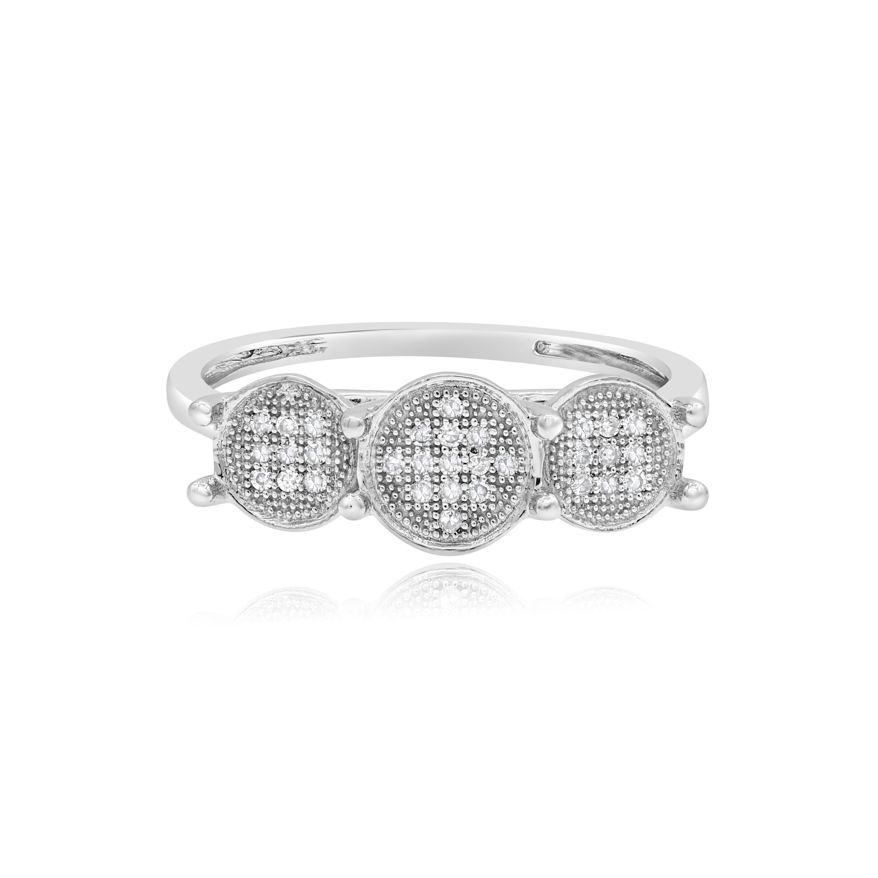 0.1 ct. Diamond 14K White Gold Lovebright Three Circle Promise Ring