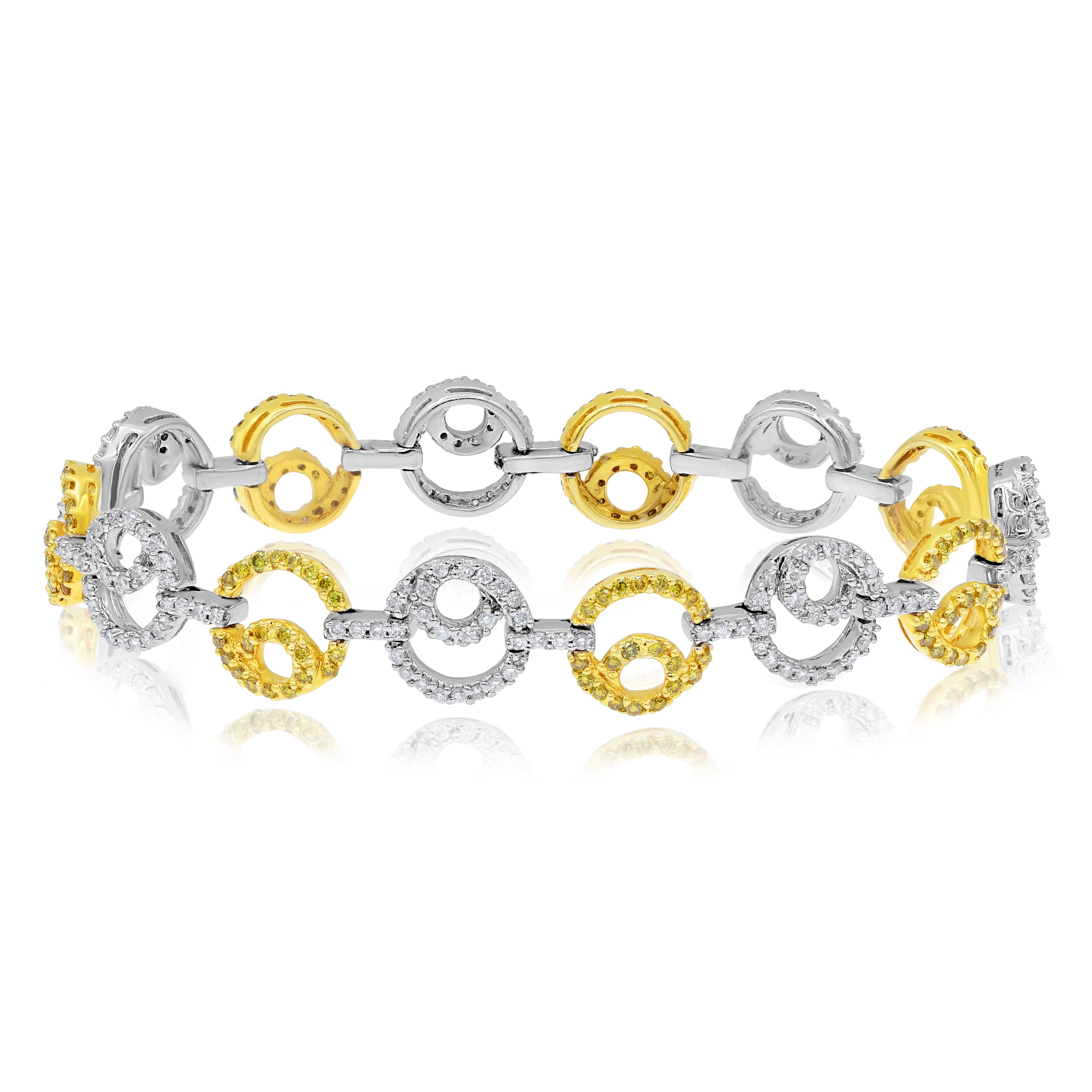 2.84 ct. Yellow & White Diamond 14K Two Tone Gold Bracelet