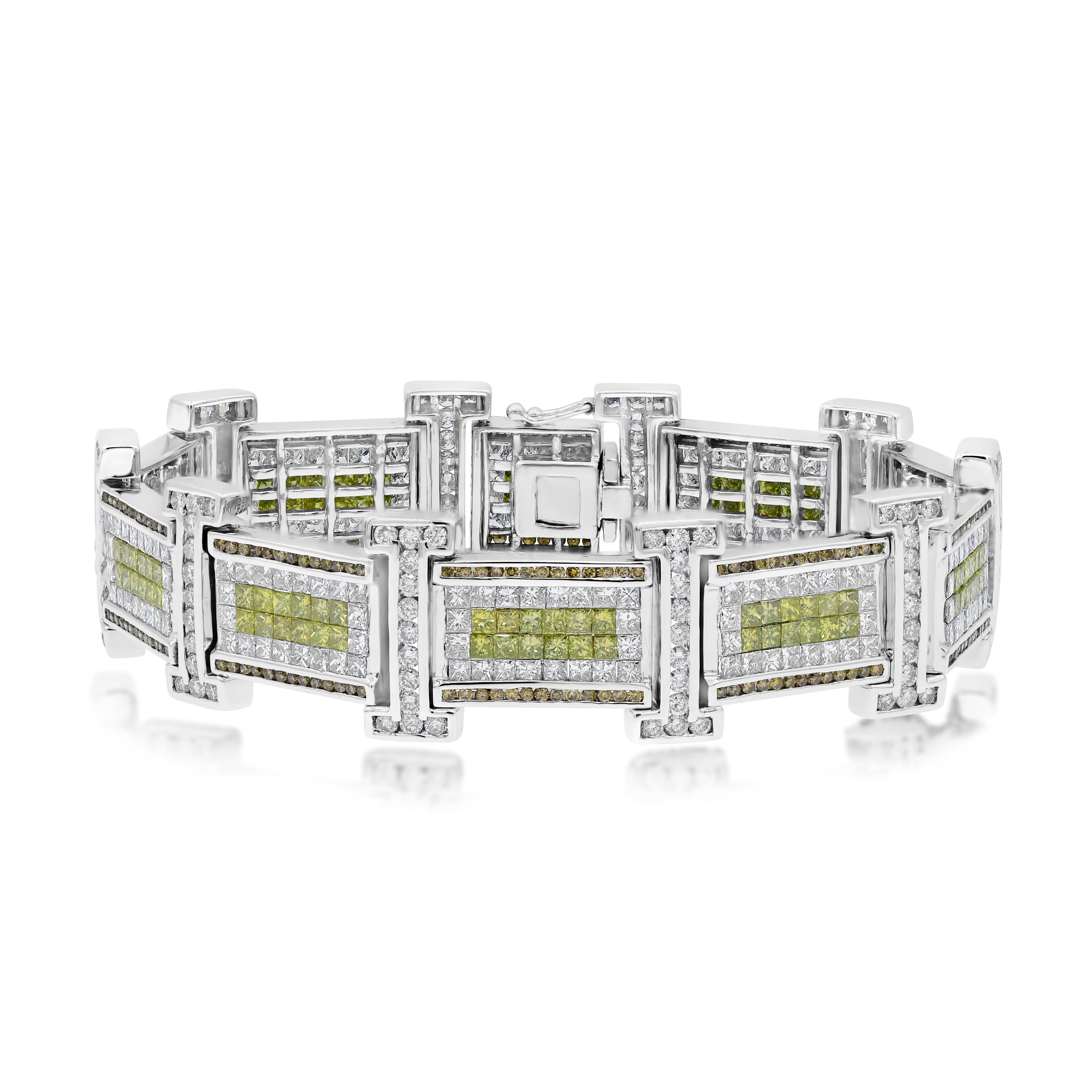 18.15 ct. Diamond 14K White Gold Men's Bracelet