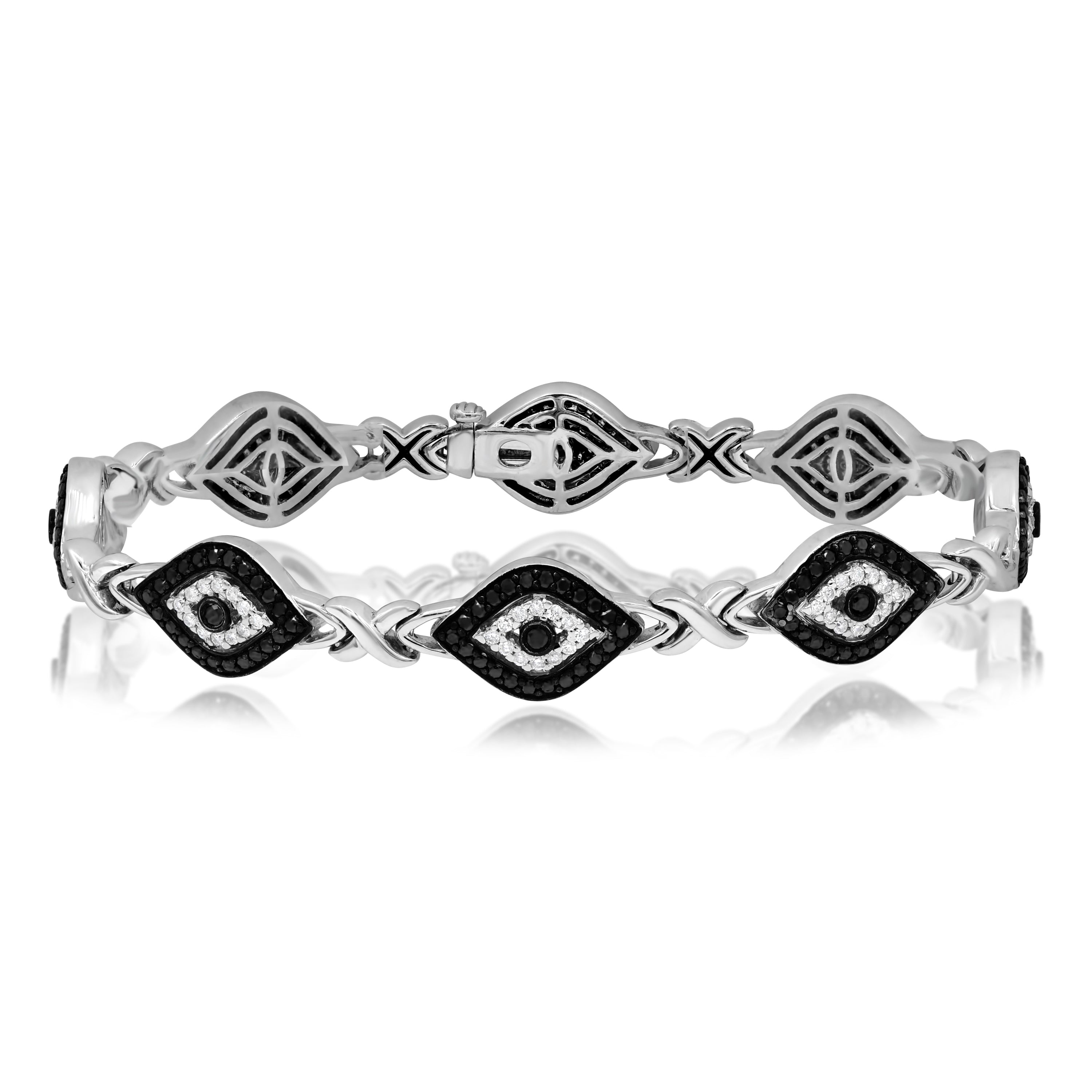 2.21 ct. Black & White Diamond 14K White Gold Bracelet