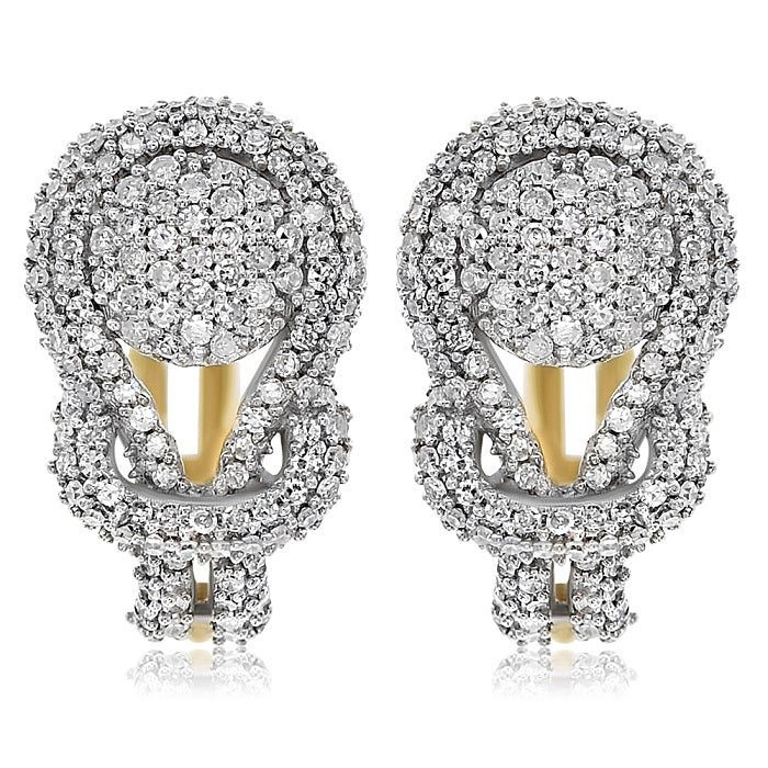 0.76 ct. Diamond 14K Yellow Gold Hoop Huggies Earrings