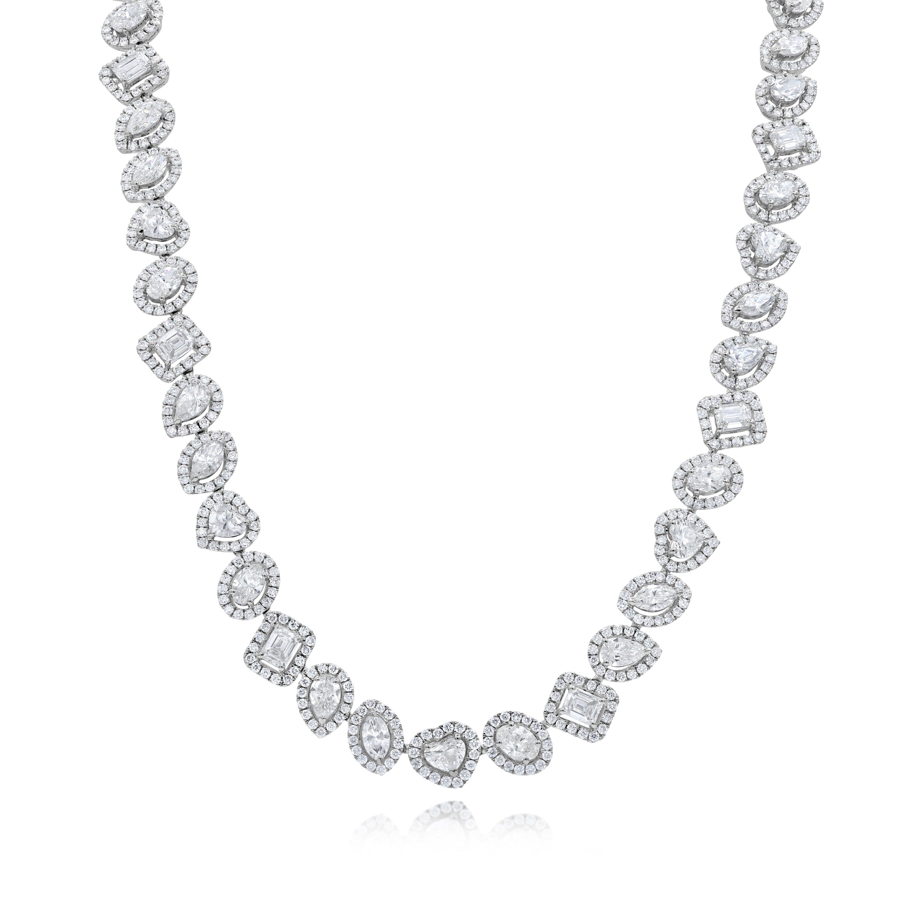 11.72 ct. Diamond 18K White Gold Infinity Necklace