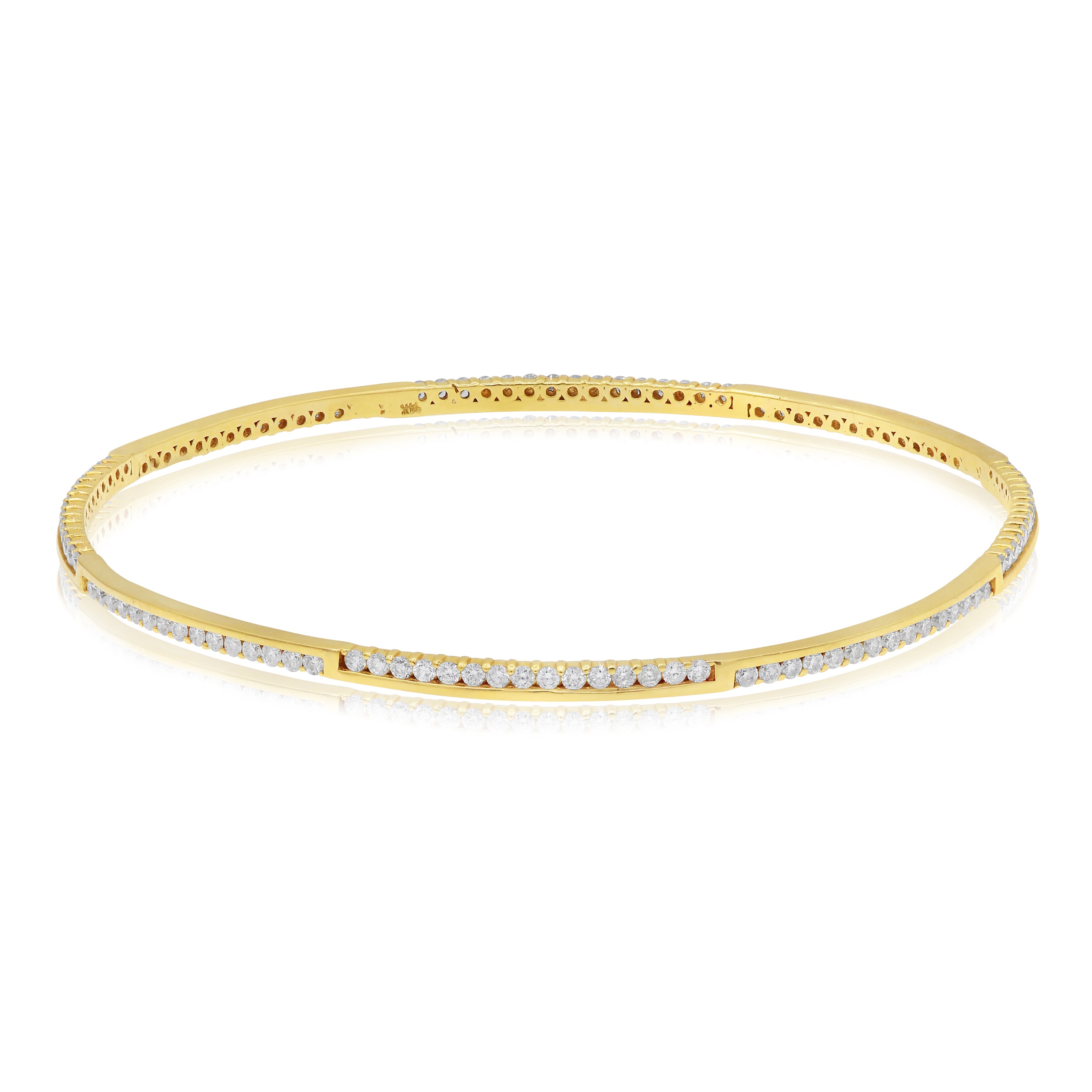 1.9 ct. Diamond 14K Yellow Gold Pave Bar Eternity Bagle