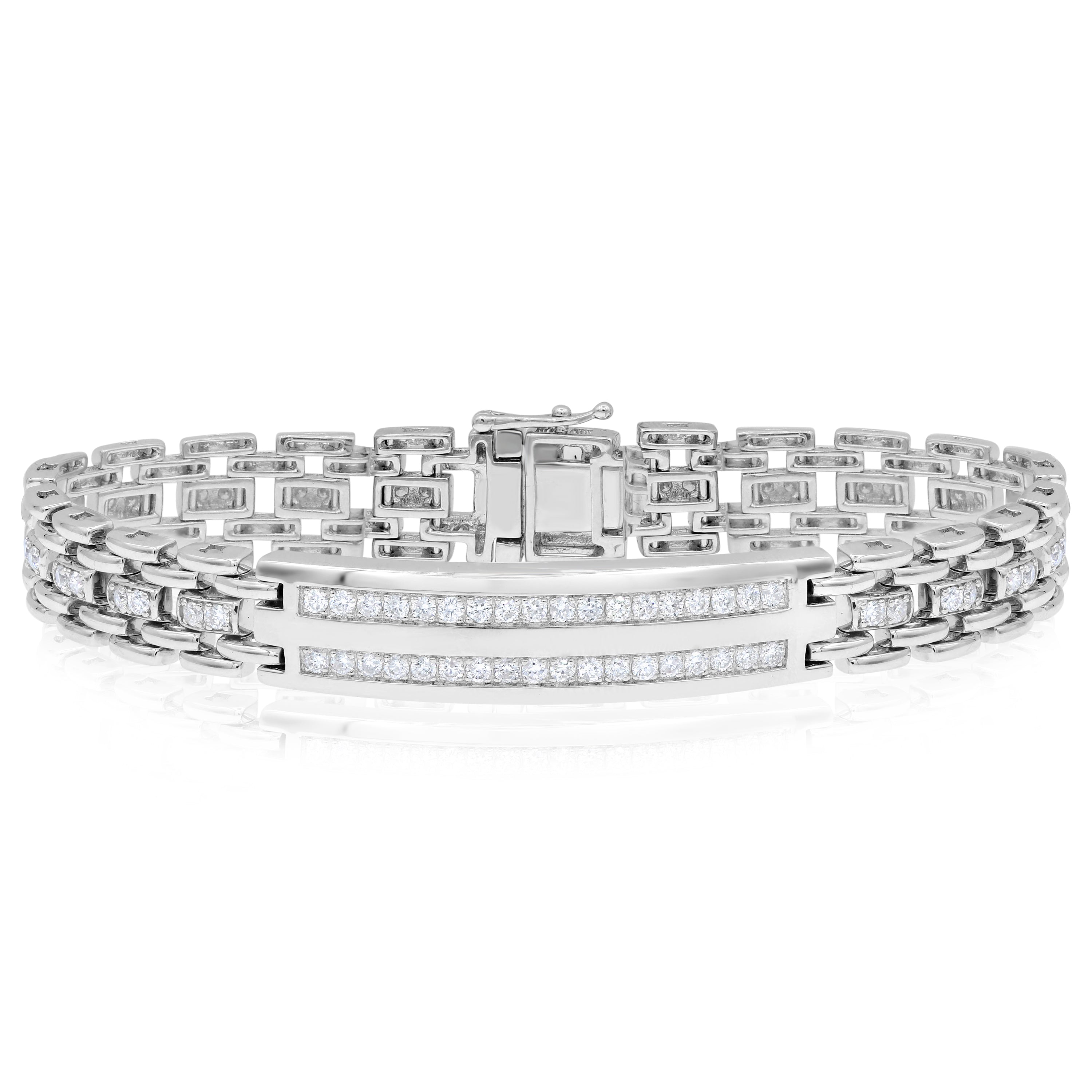 2.39 ct. Diamond 18K White Gold Men's Bracelet