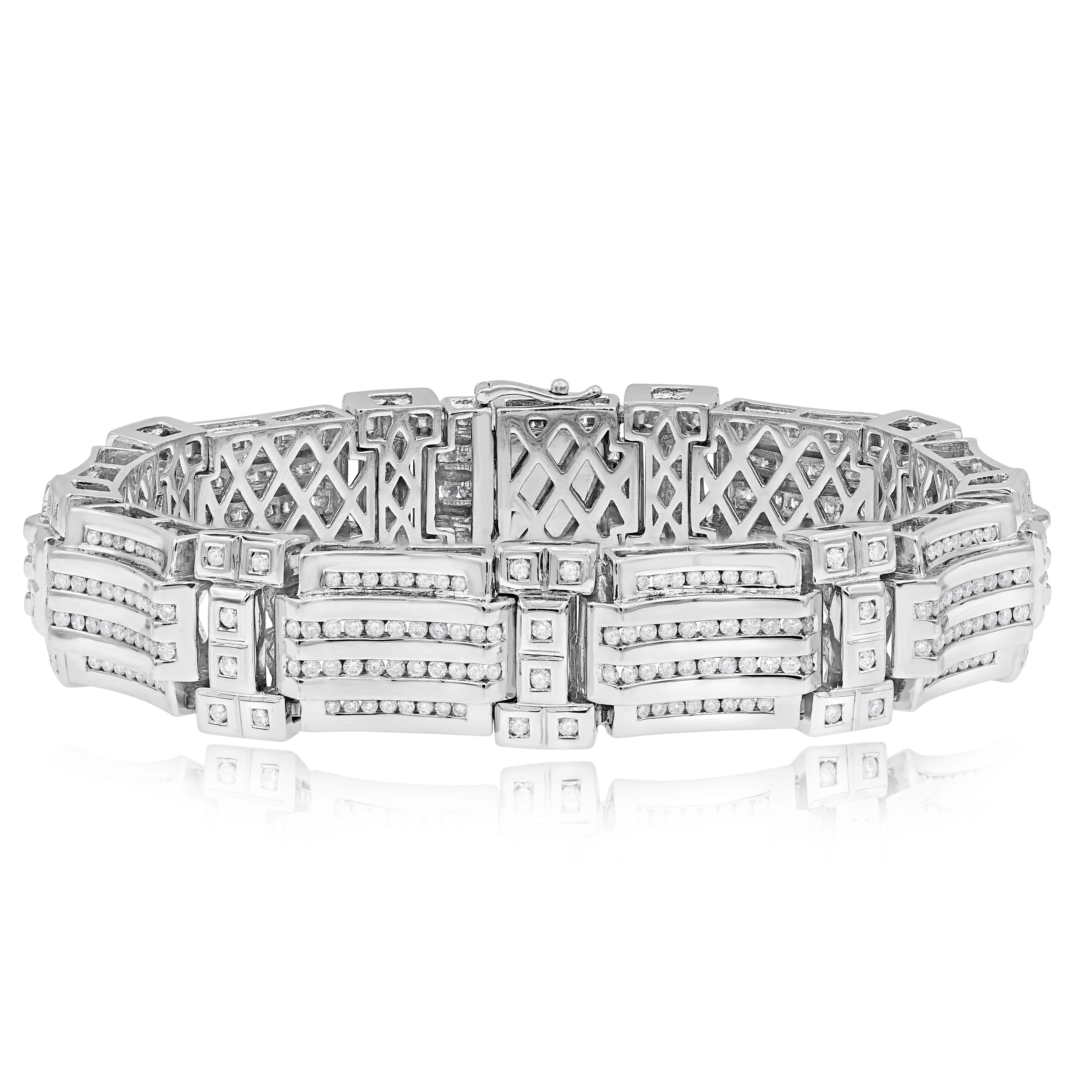 6.75 ct. Diamond 14K White Gold Men's Bracelet