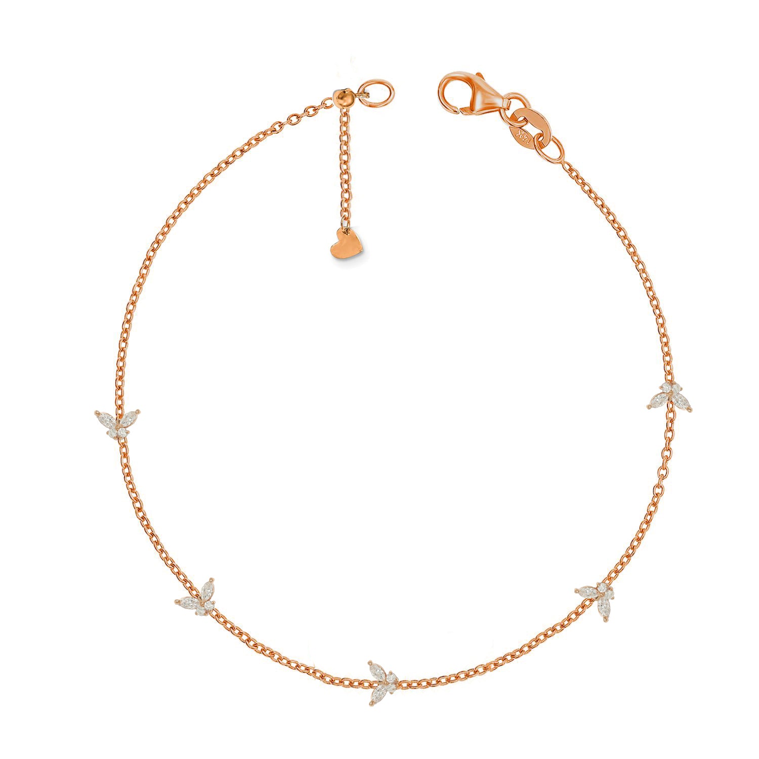 0.52 ct. Diamond 14K Rose Gold Butterfly Bracelet