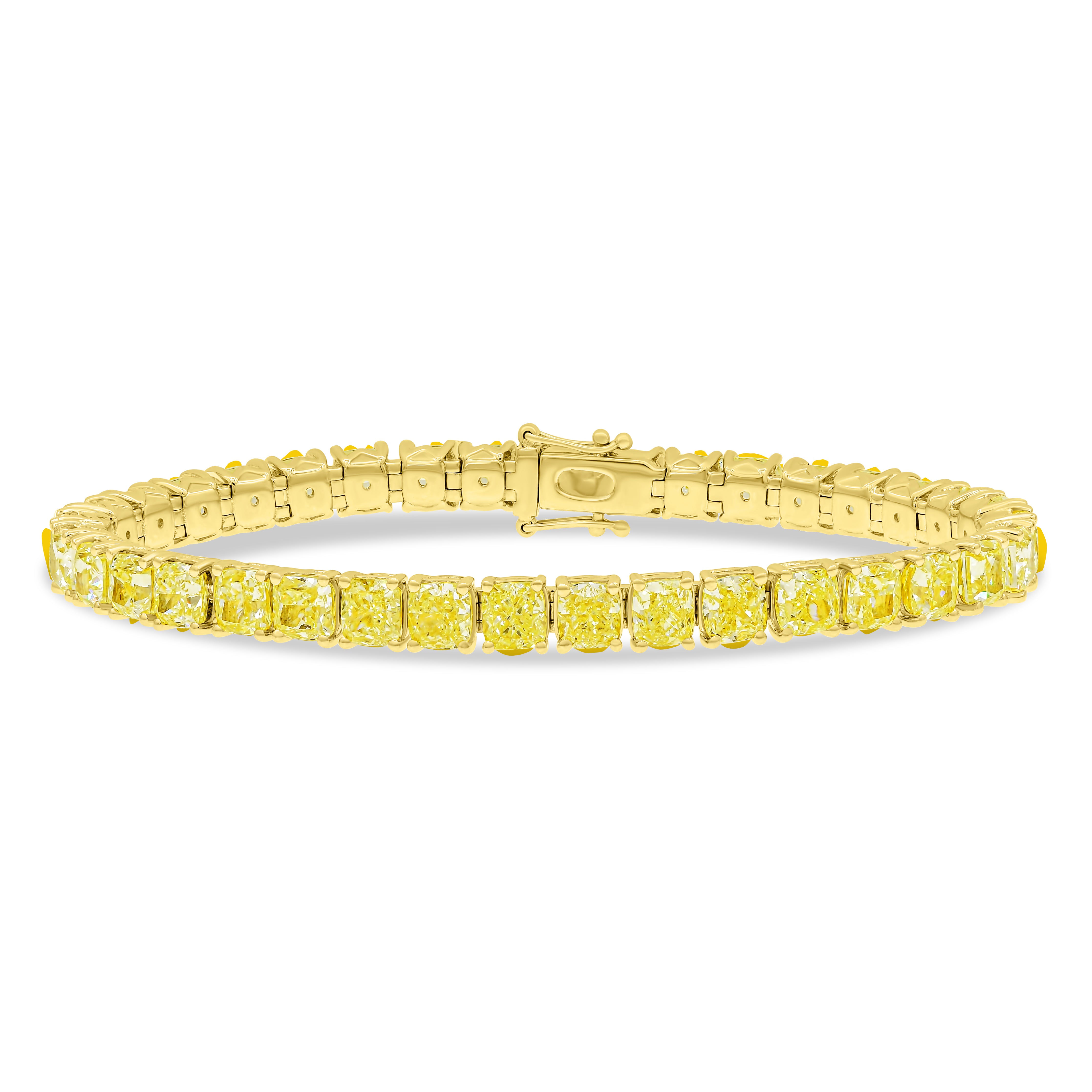 26.49 ct. Diamond 18K Yellow Gold Tennis Bracelet