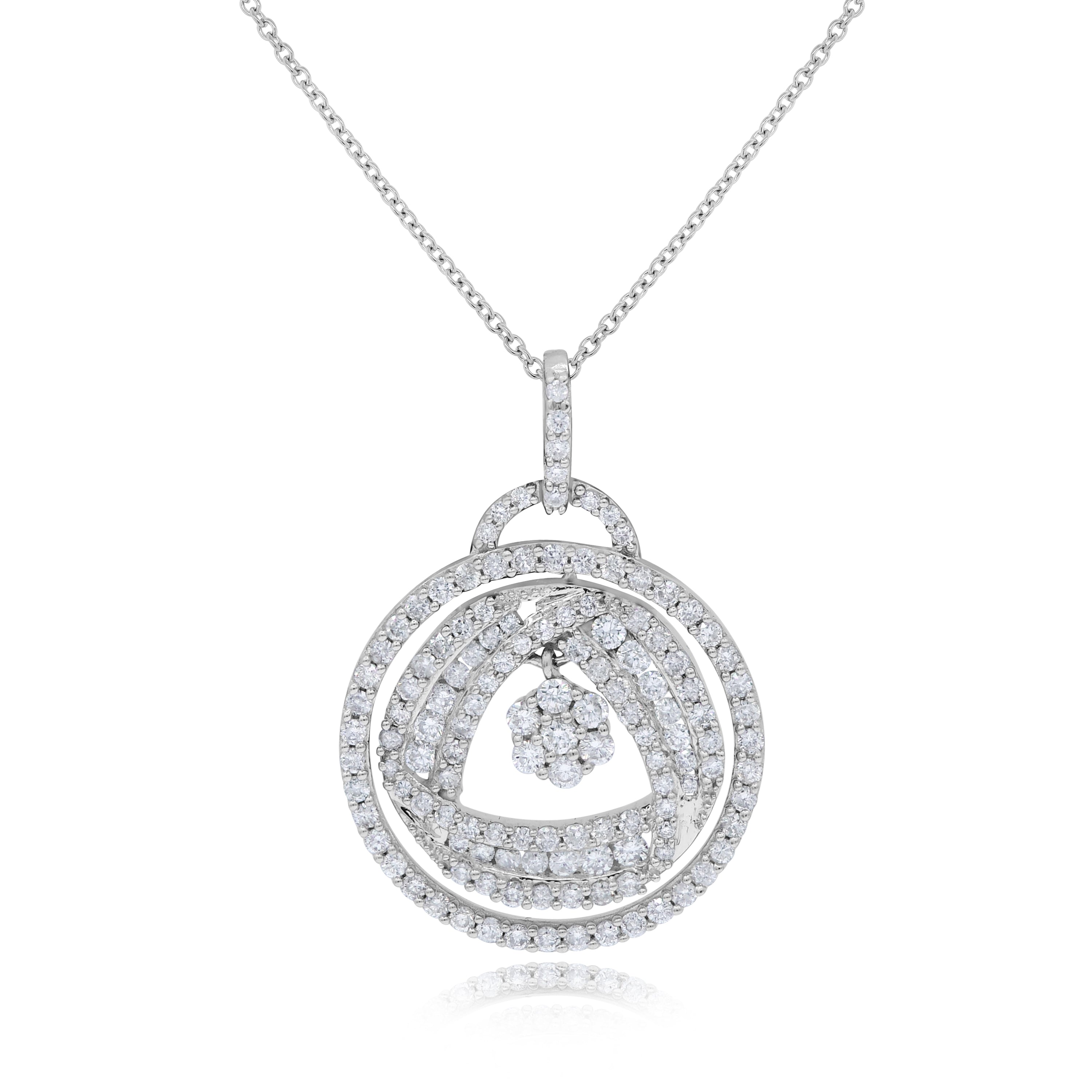 1.02 ct. Diamonds in Rhythm Graduated Circle Halo Pendant