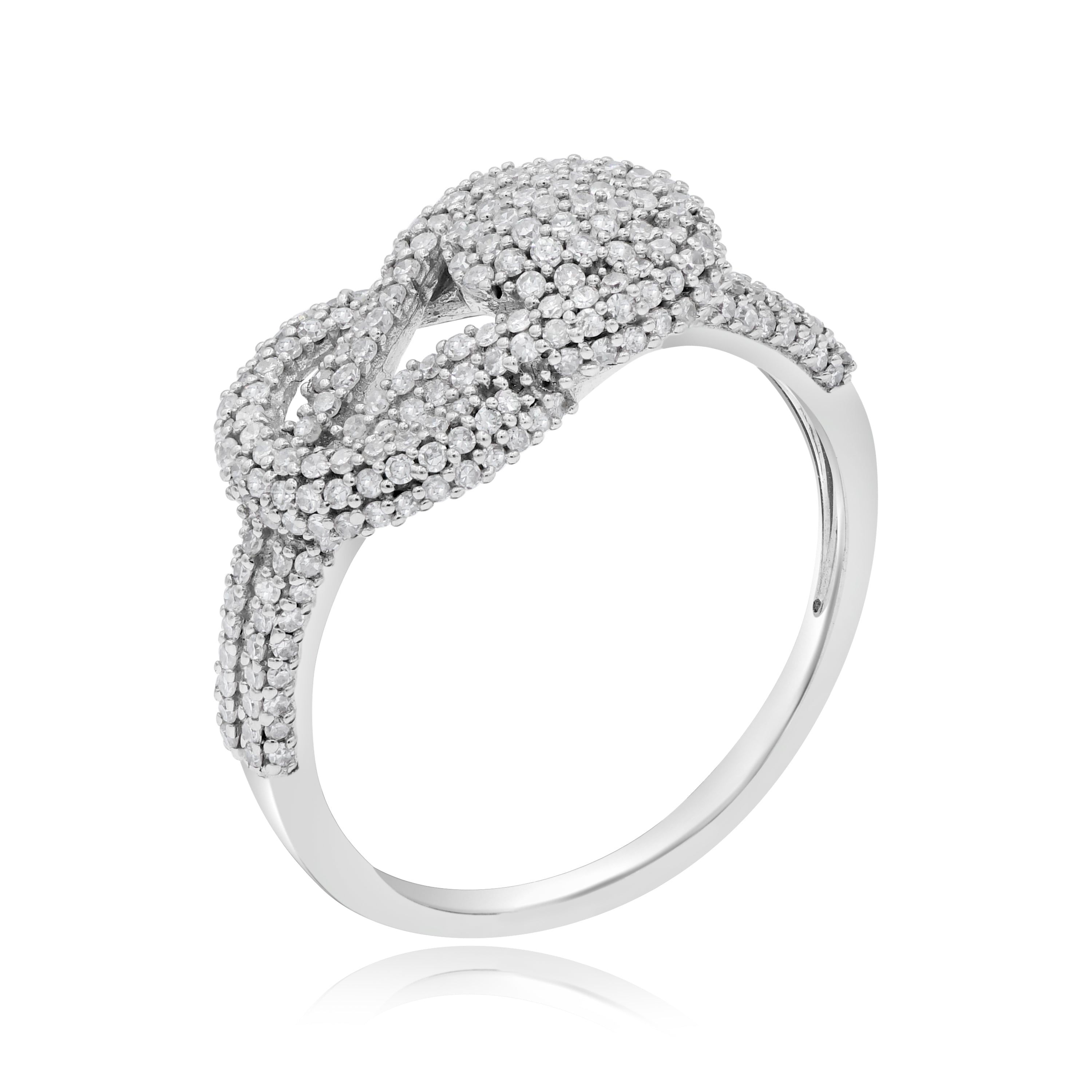 0.6 ct. Diamond 14K White Gold Pave Knot Ring