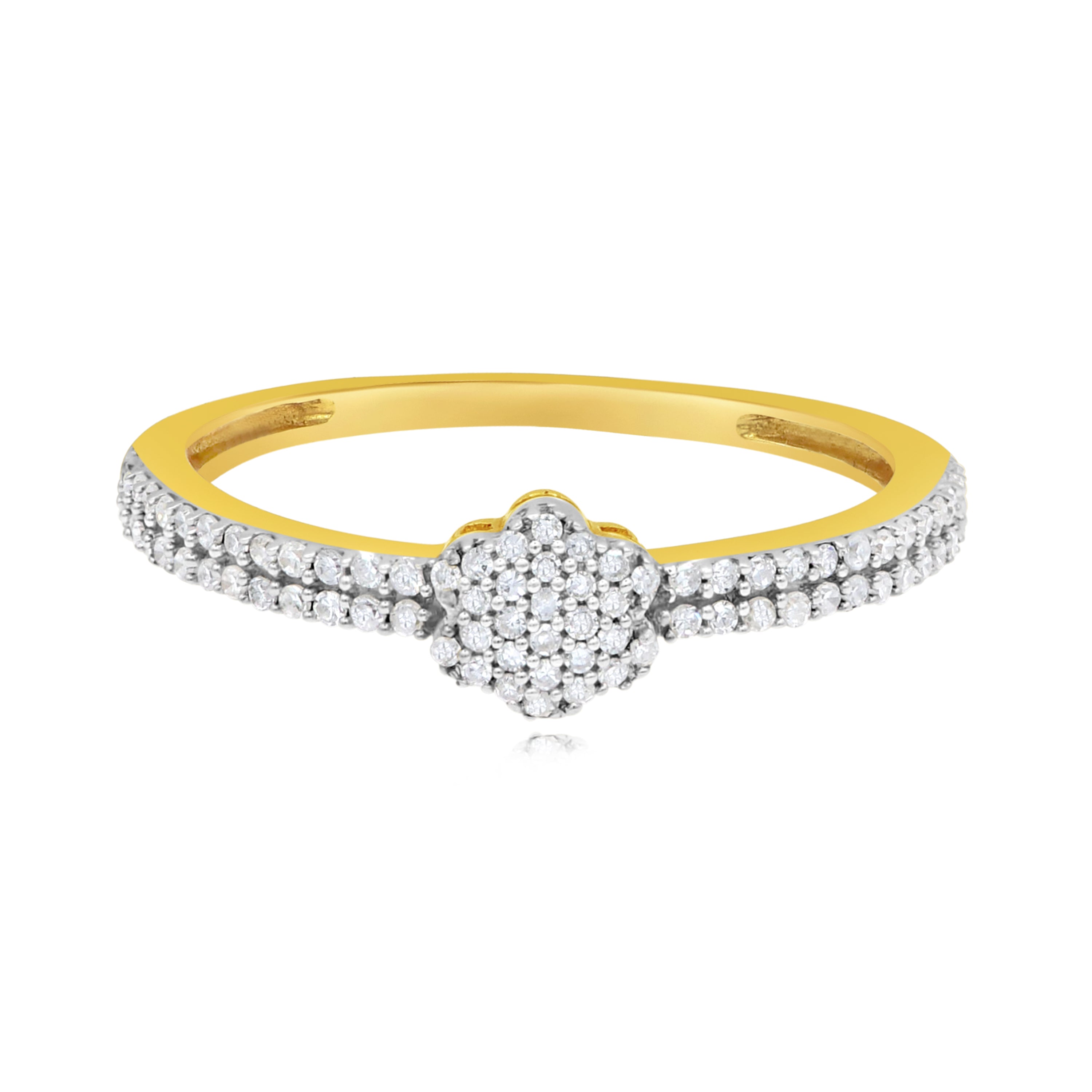 0.24 ct. Diamond 14K Yellow Gold Flower Cluster Ring