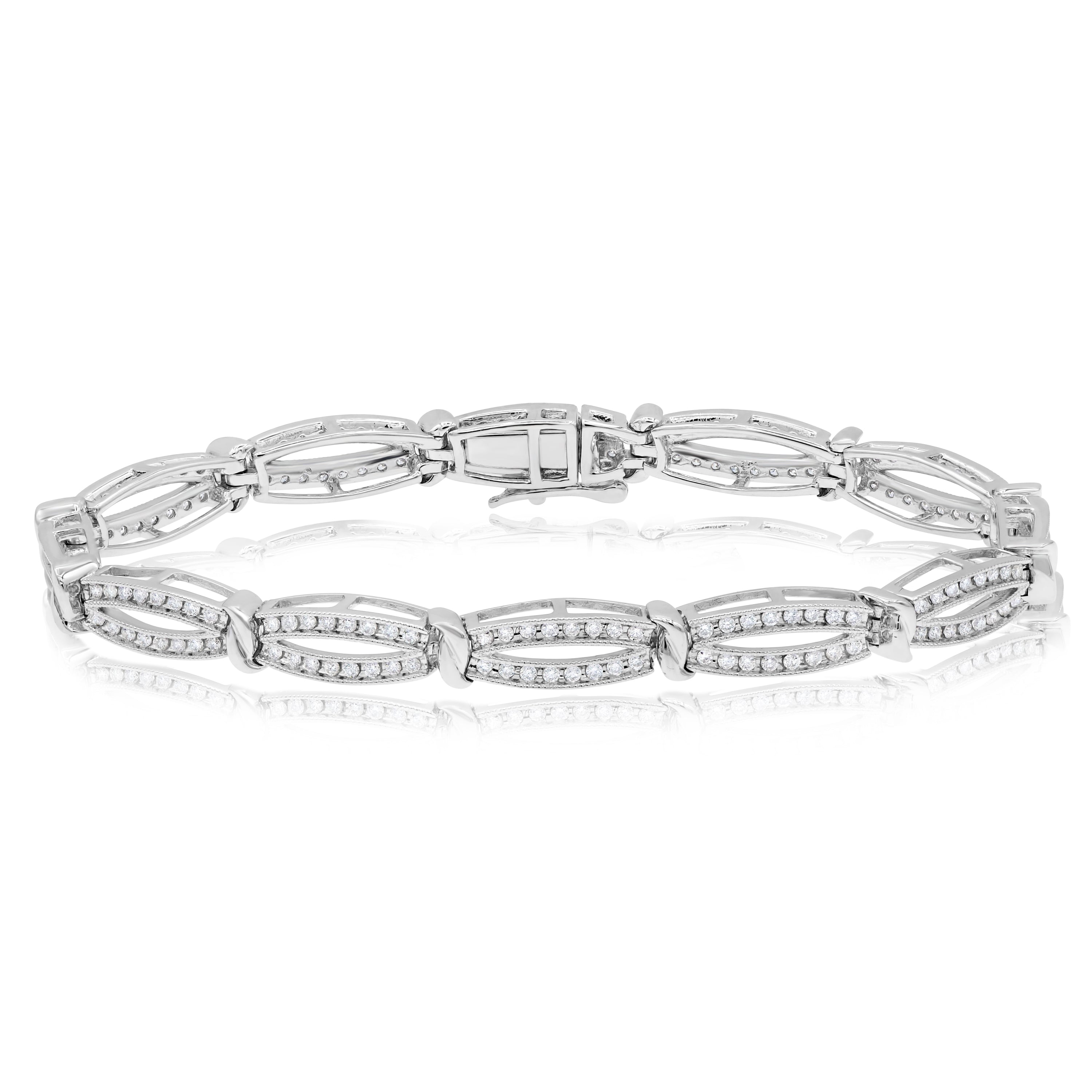 1.33 ct. Diamond 14K White Gold Infinity Tennis Link Bracelet