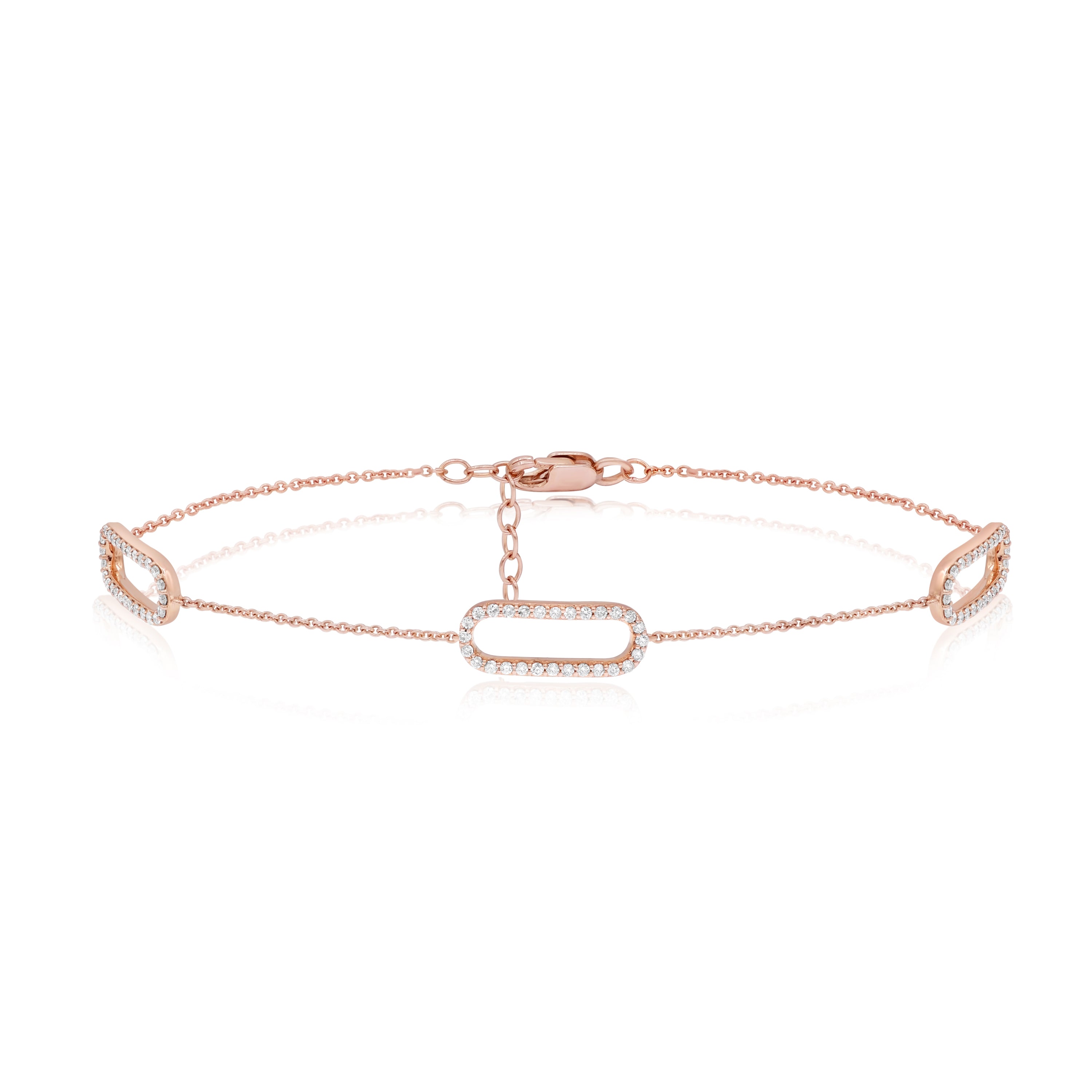 0.42 ct. Diamond 14K White Gold Paperclicp Move Uno Bracelet