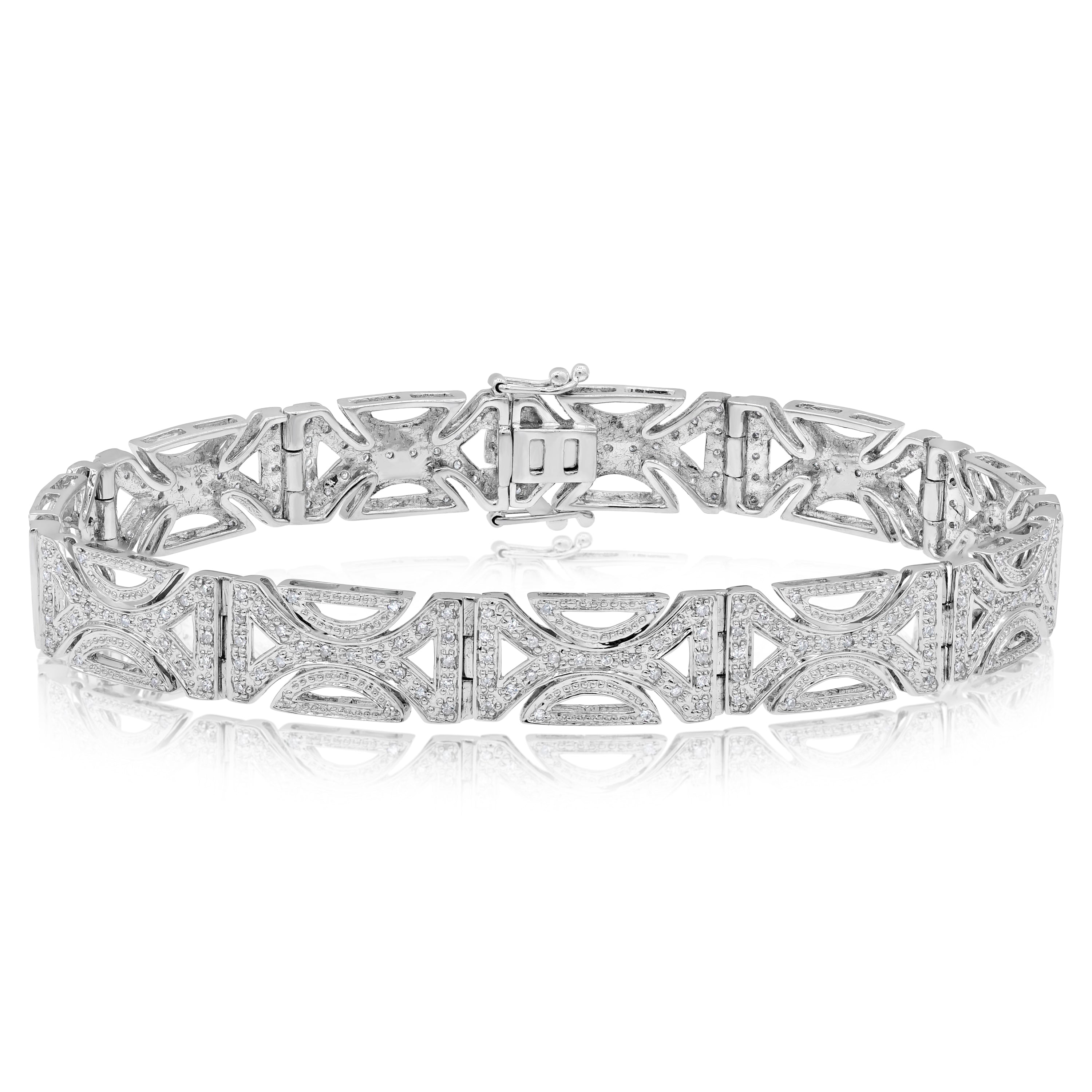 0.9 ct. Diamond 14K White Gold Bracelet