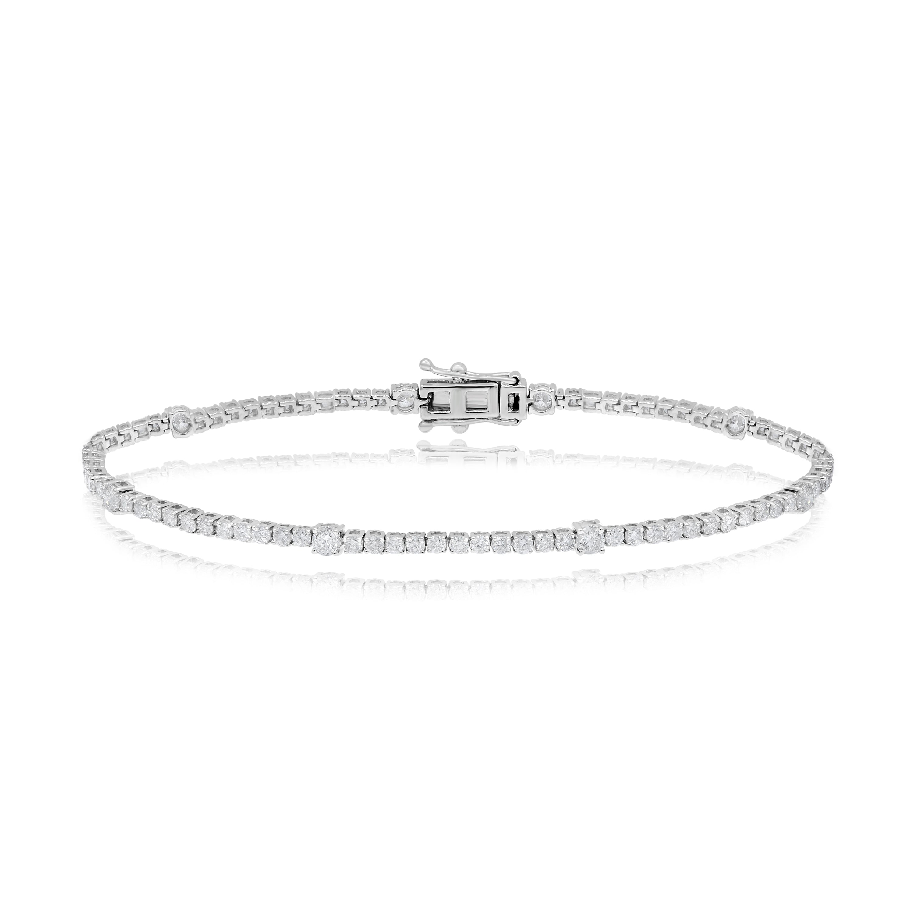 2.31 ct. Diamond 14K White Gold Tennis Bracelet