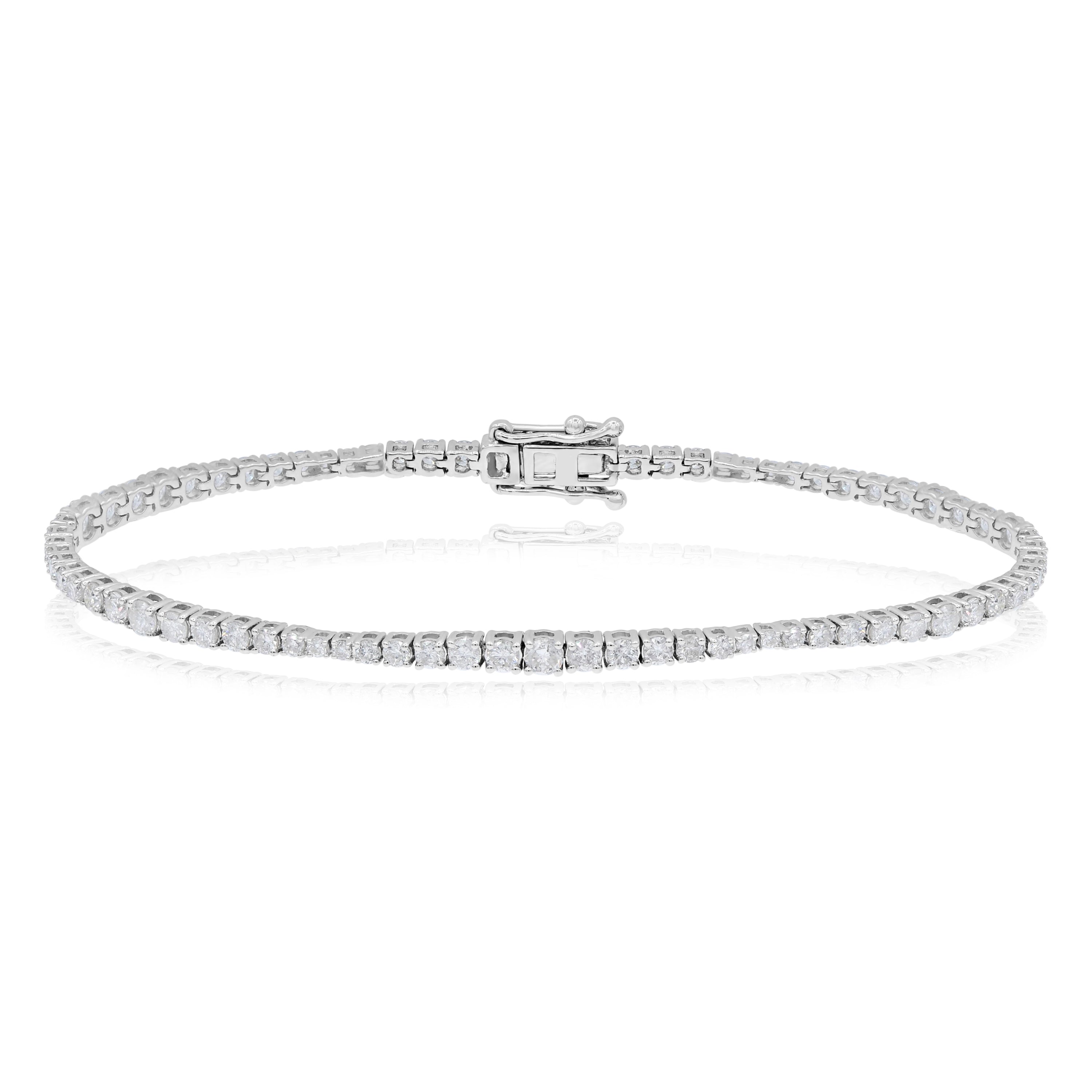 2.98 ct. Diamond 14K White Gold Tennis Bracelet