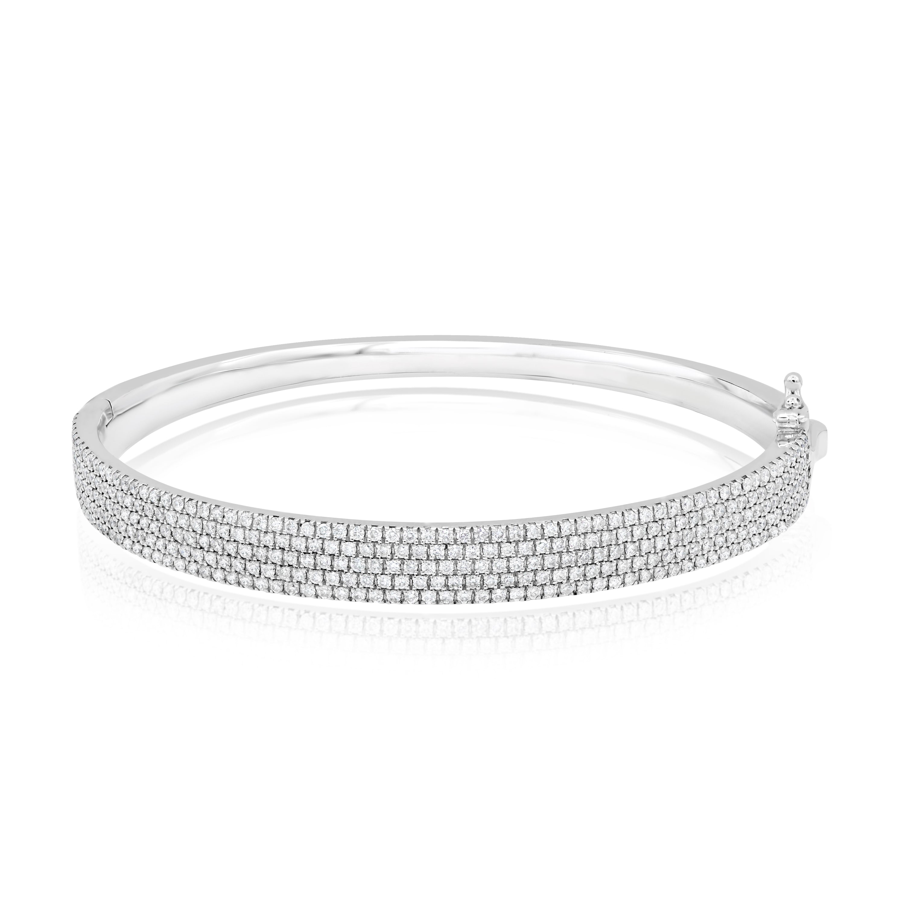 2.29 ct. Diamond 18K White Gold Micro Pave Bar Half Eternity Bagle Bracelet