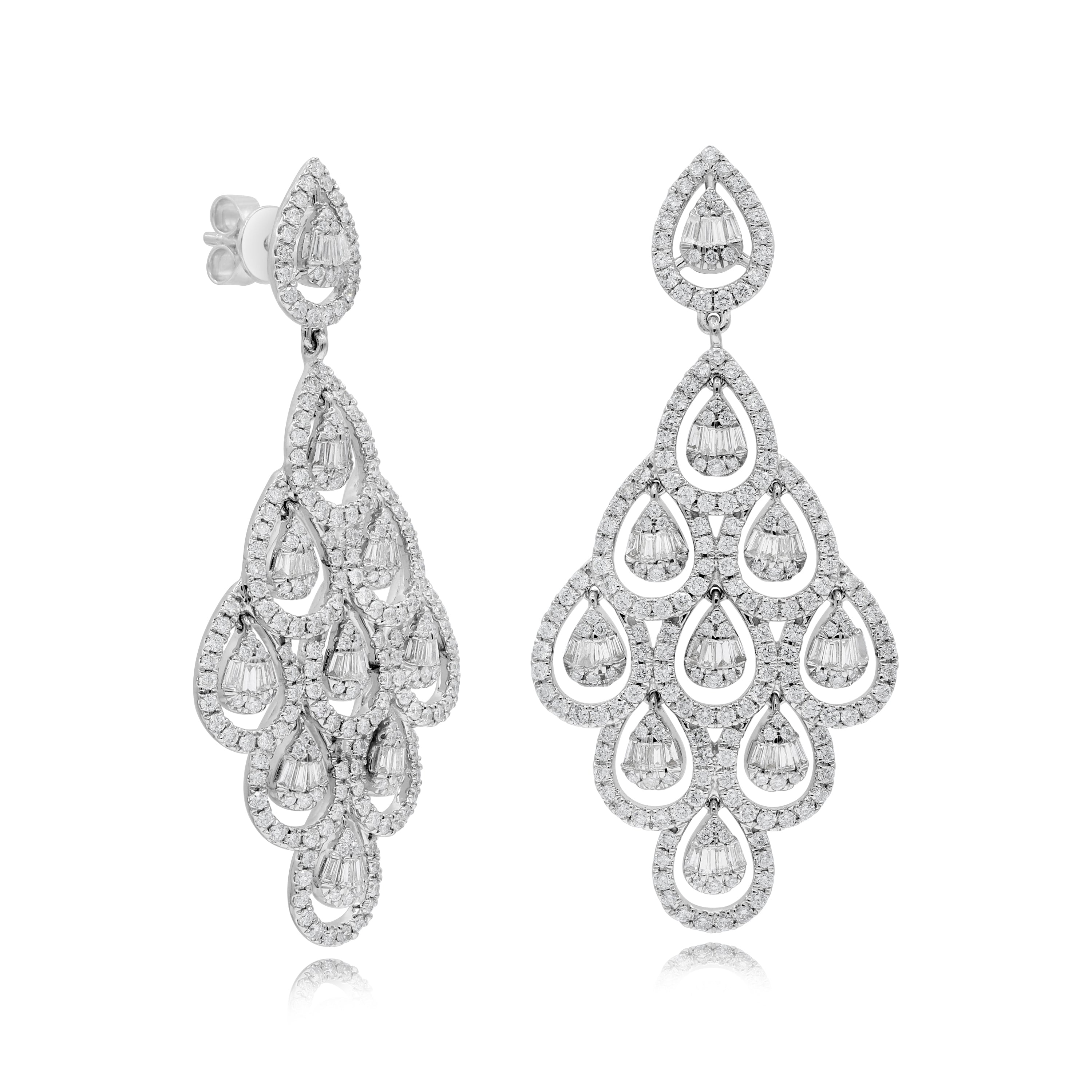 4.64 ct. Diamond 18K White Gold Chandelier Drop Earrings