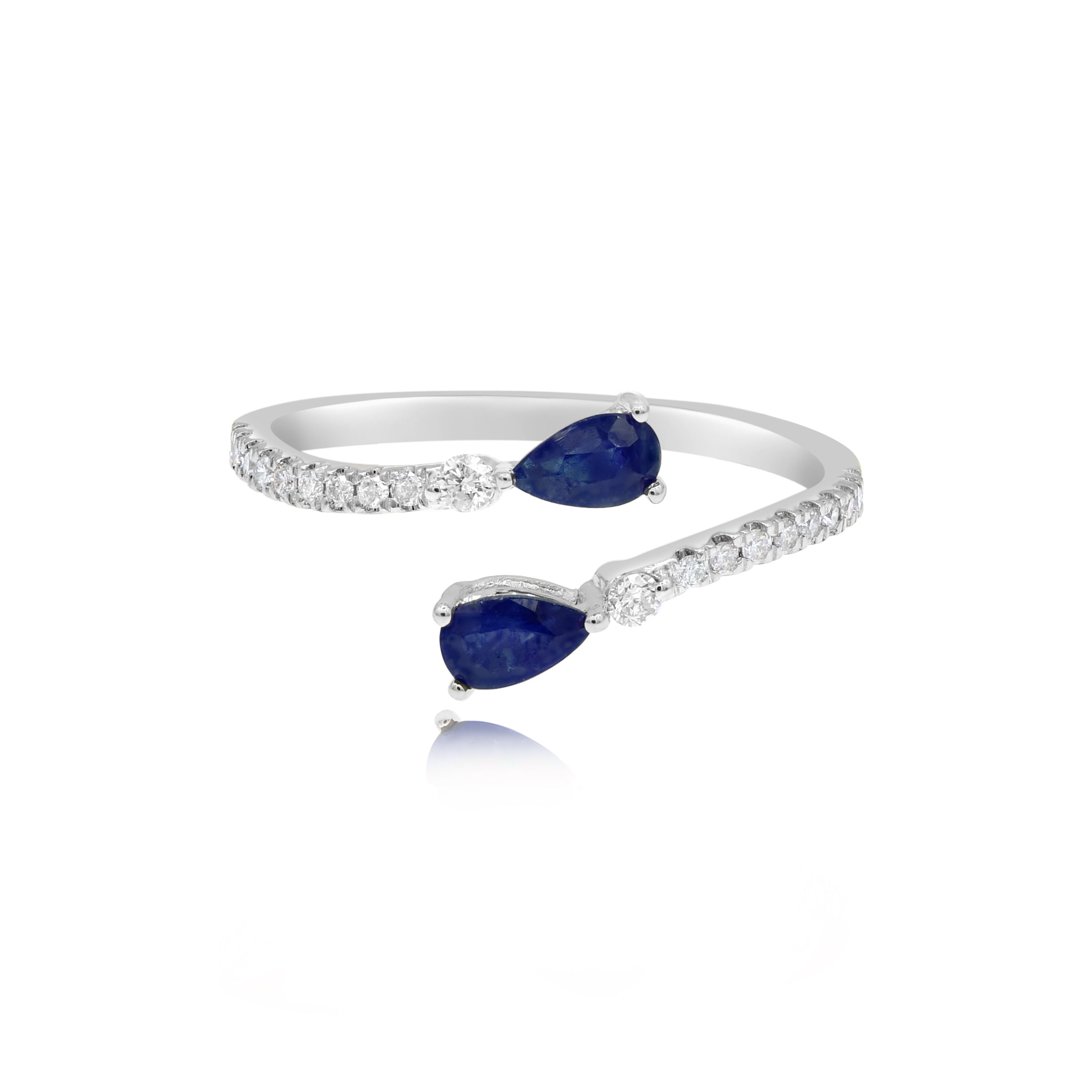 0.48 ct. Sapphire & 0.14 ct. Diamond 14K White Gold Ring