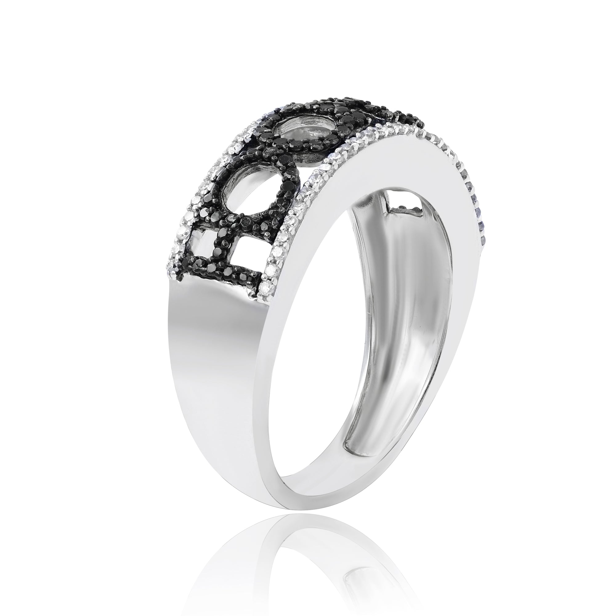 0.43 ct. Black and White Diamond 14K White Gold Ring