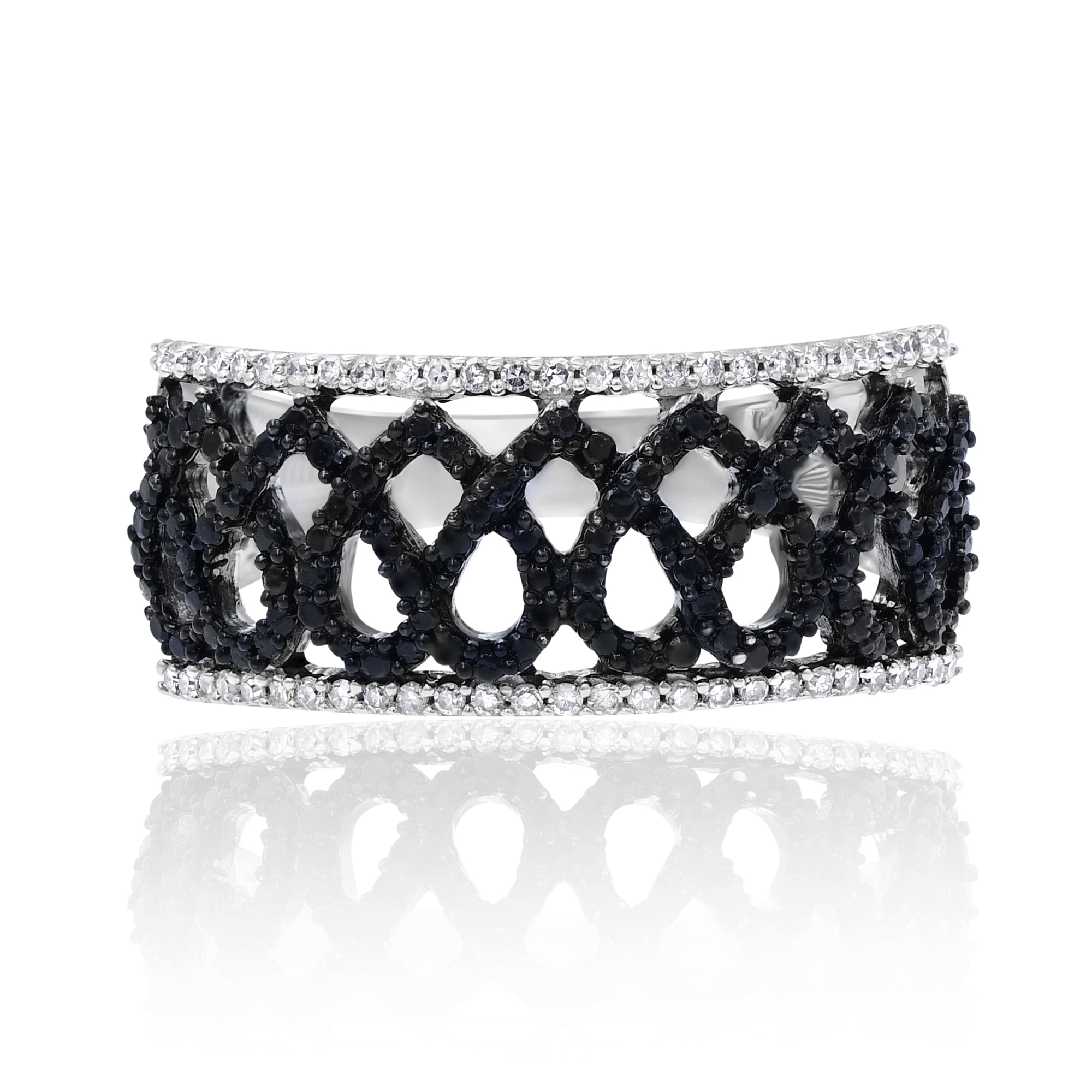 0.47 ct. Black & White Diamond 14K White Gold Ring