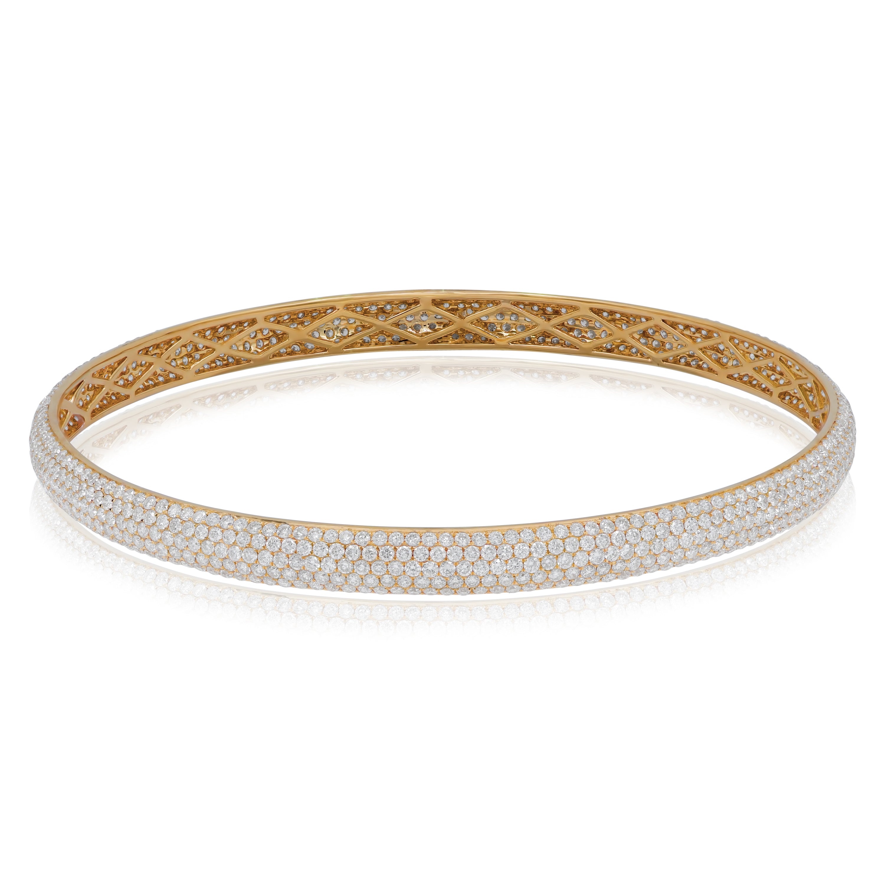 8 ct. Diamond 18K Rose Gold Bangle Bracelet
