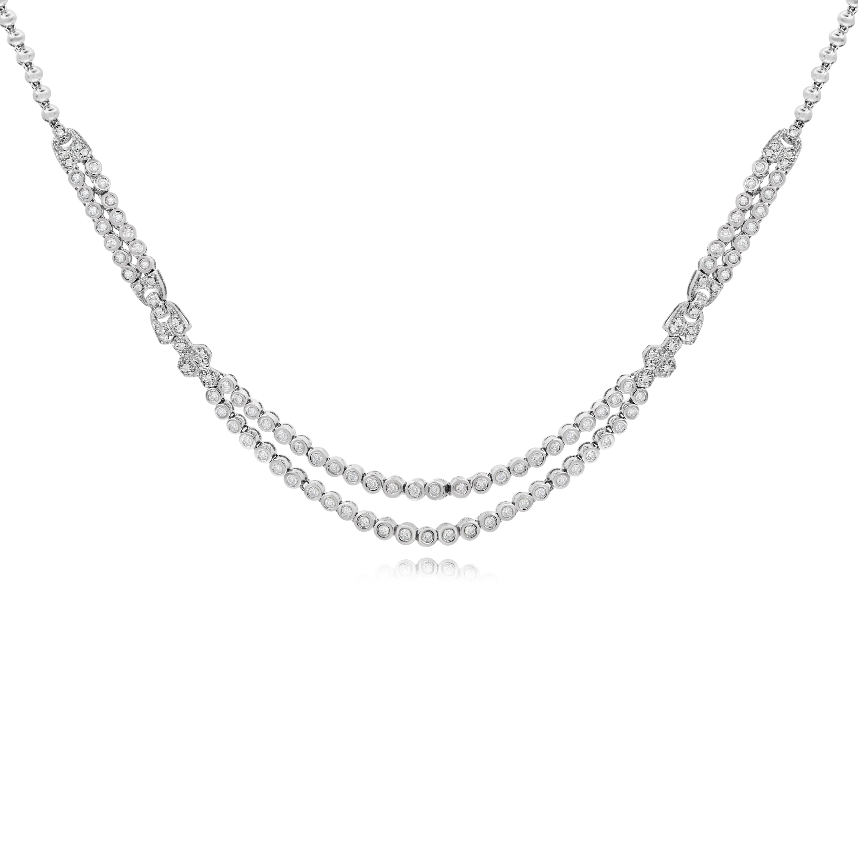 1.75 ct. Diamond 14K White Gold Necklace