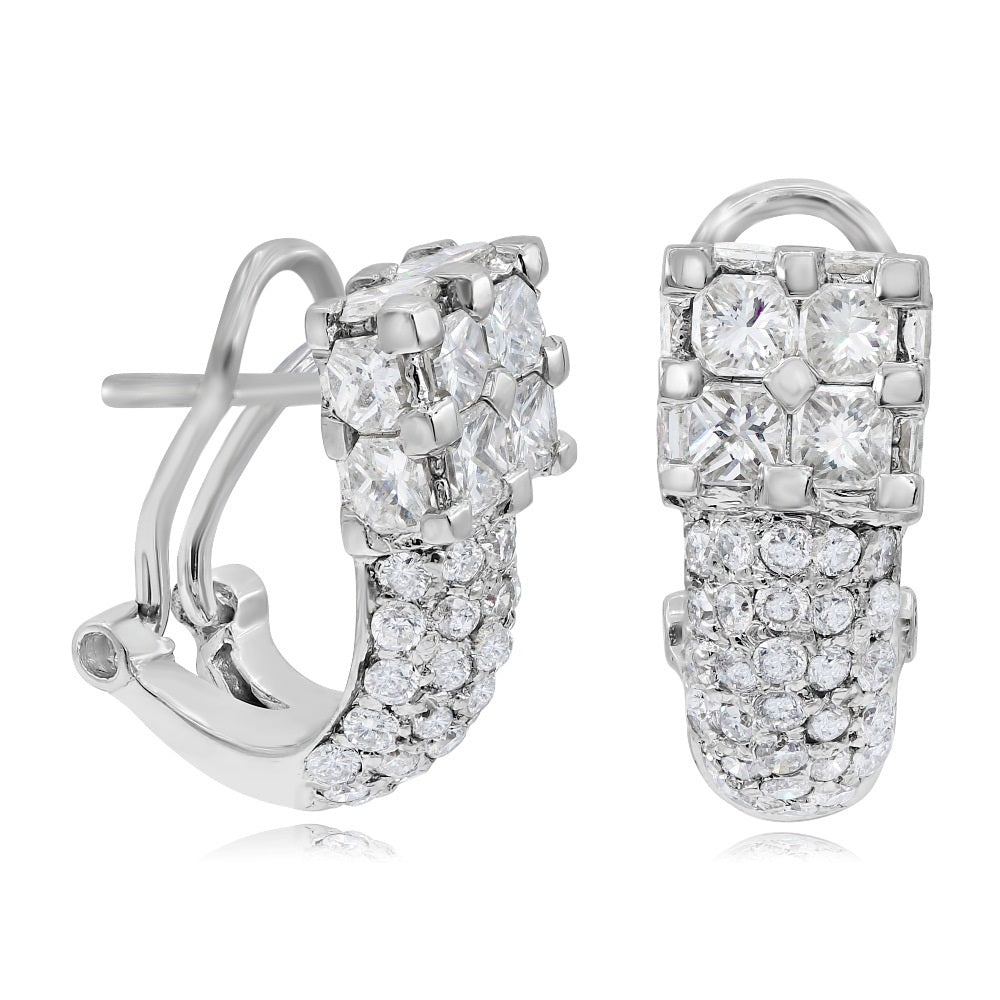 2.65 ct. Diamond 14K White Gold Leverback Earrings