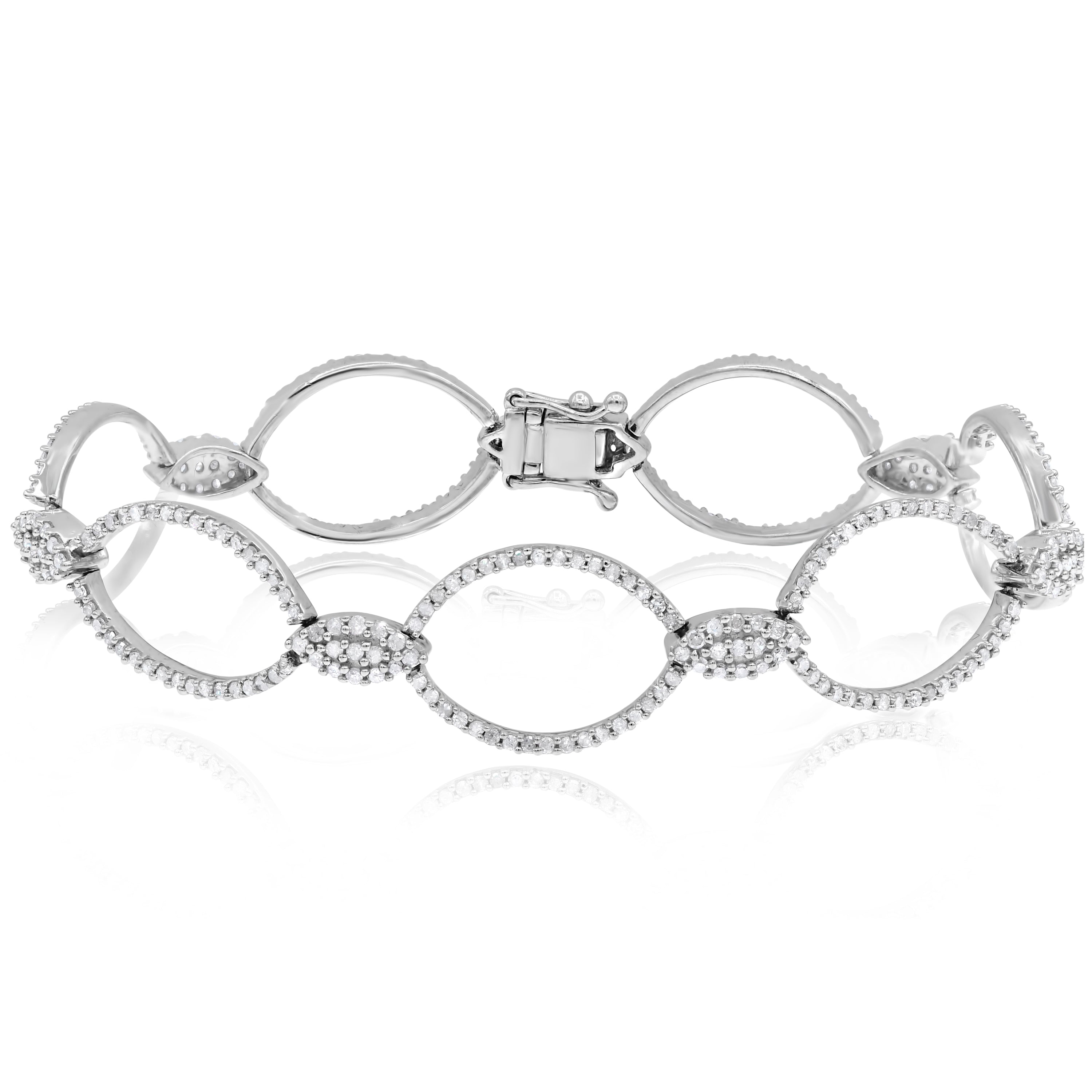 2.42 ct. Diamond Silver Link Bracelet
