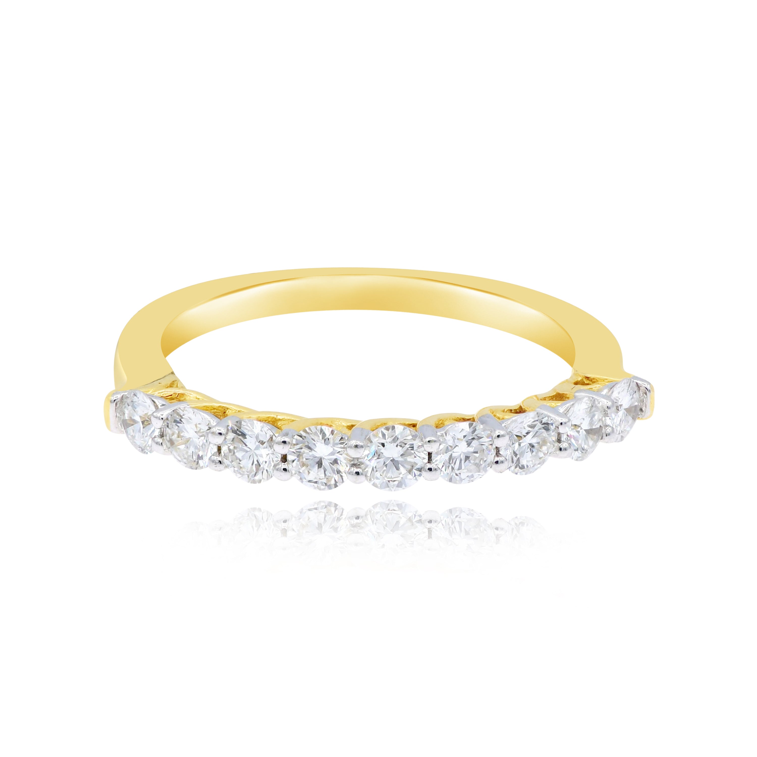 0.73 ct. Diamond 18K Yellow Gold Half Eternity Band