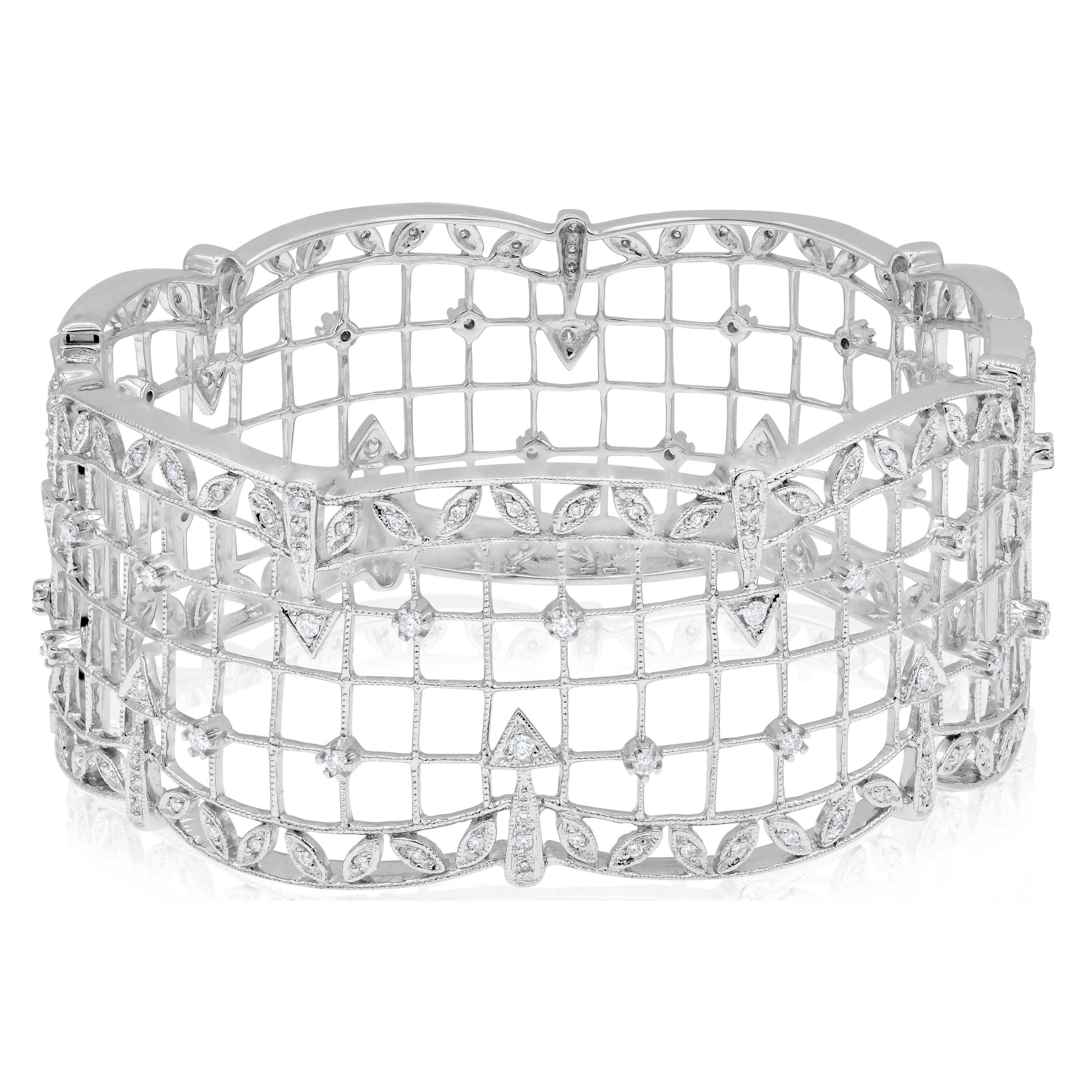 1.5 ct. Diamond 18K White Gold Hinged Bracelet