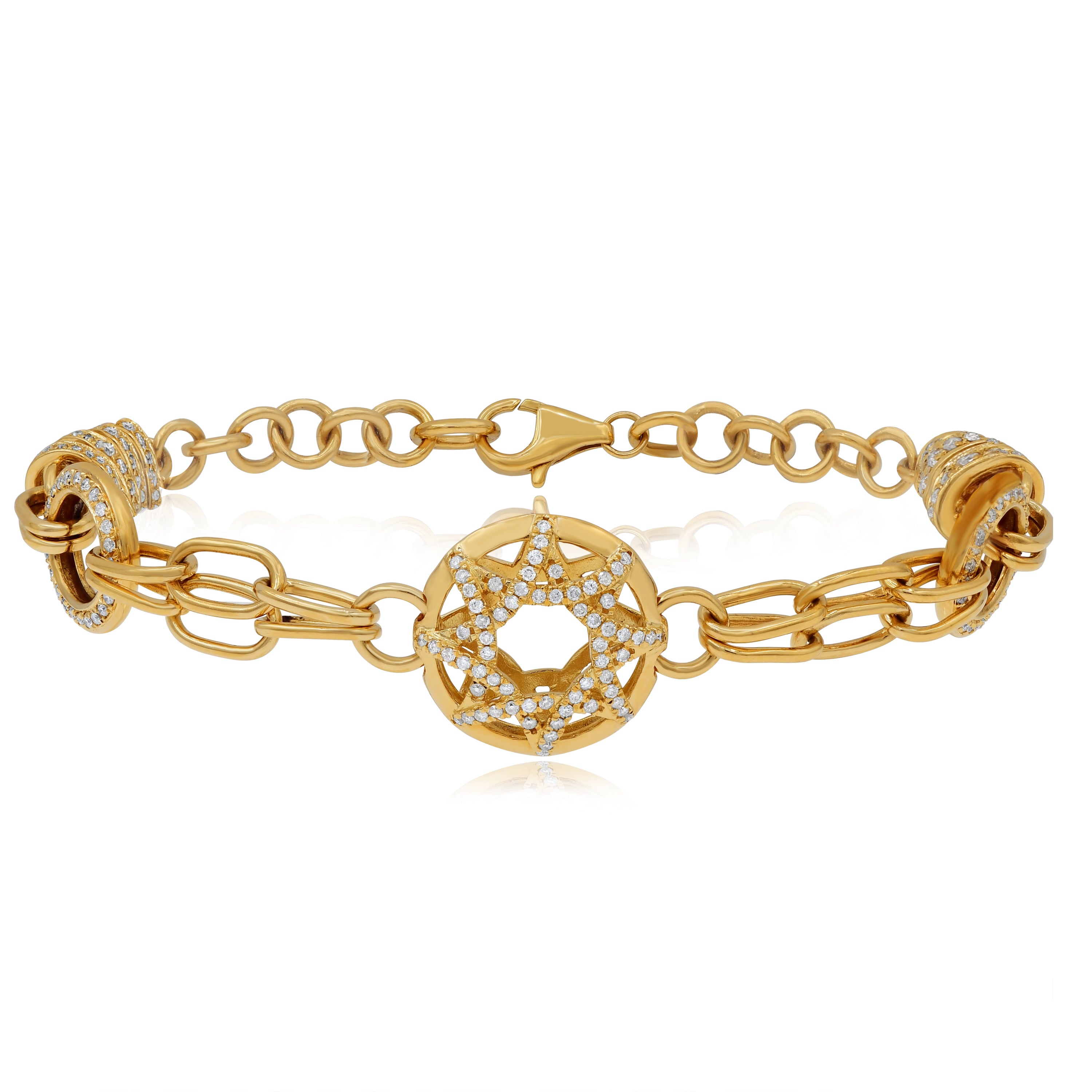 1.55 ct. Diamond 18K Rose Gold Star Link Bracelet