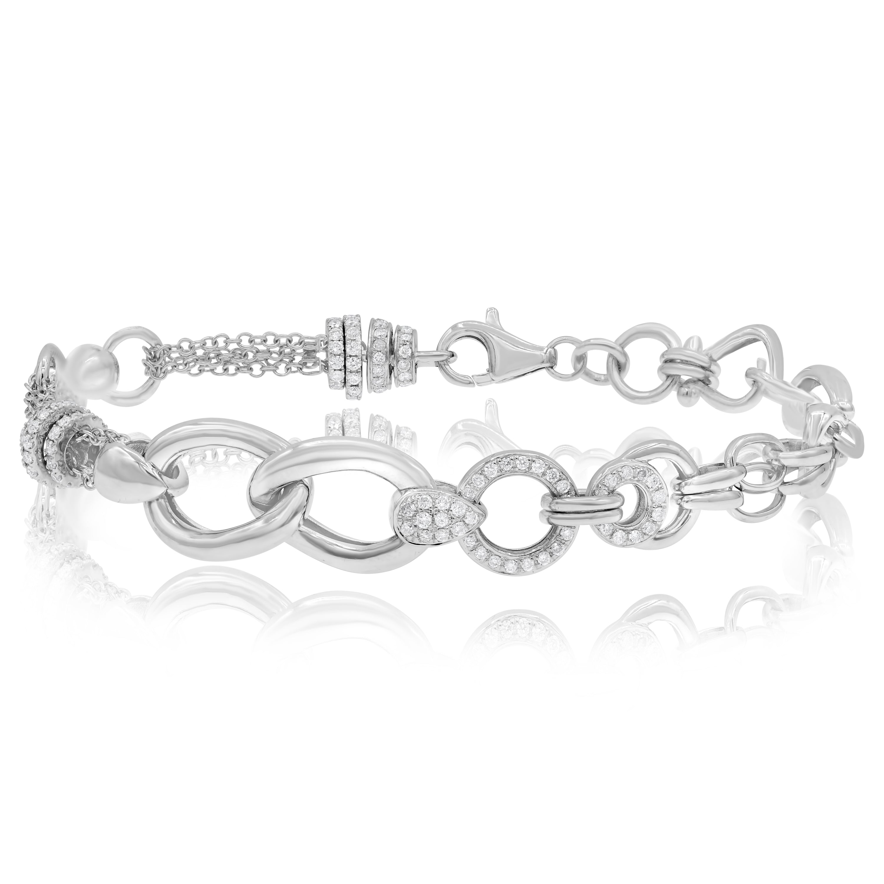 1.5 ct. Diamond 18K White Gold Interlink Bracelet