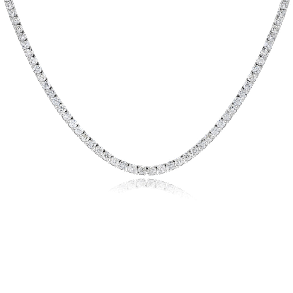 34.50 ct. Diamond 14K White Gold Tennis Necklace 18"