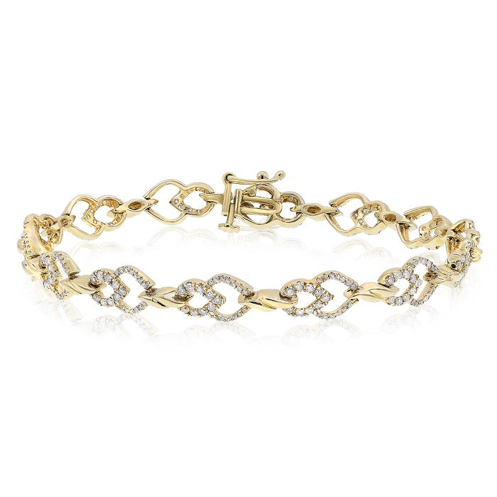 1.3 ct. Diamond 14K Yellow Gold Link Bracelet
