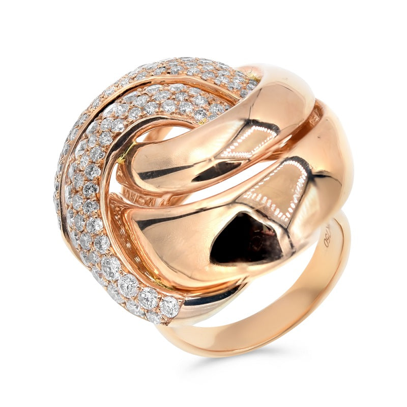 2 ct. Diamond 18K Rose Gold Love Knot Statement Ring