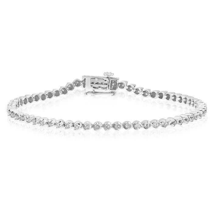 1.02 ct. Diamond 14K White Gold Tennis Bracelet