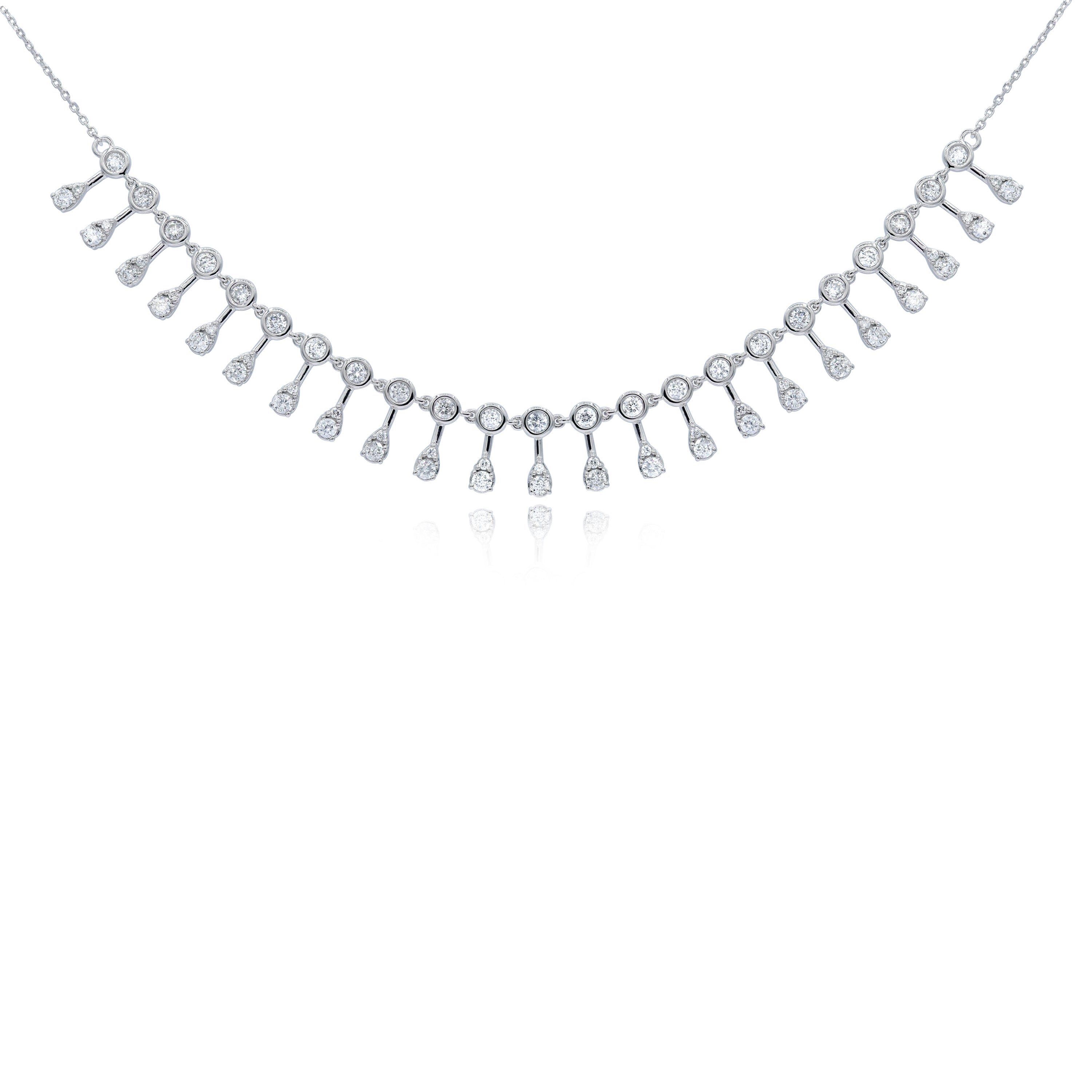 1.5 ct. Diamond 14K White Gold Dangle Necklace 18"