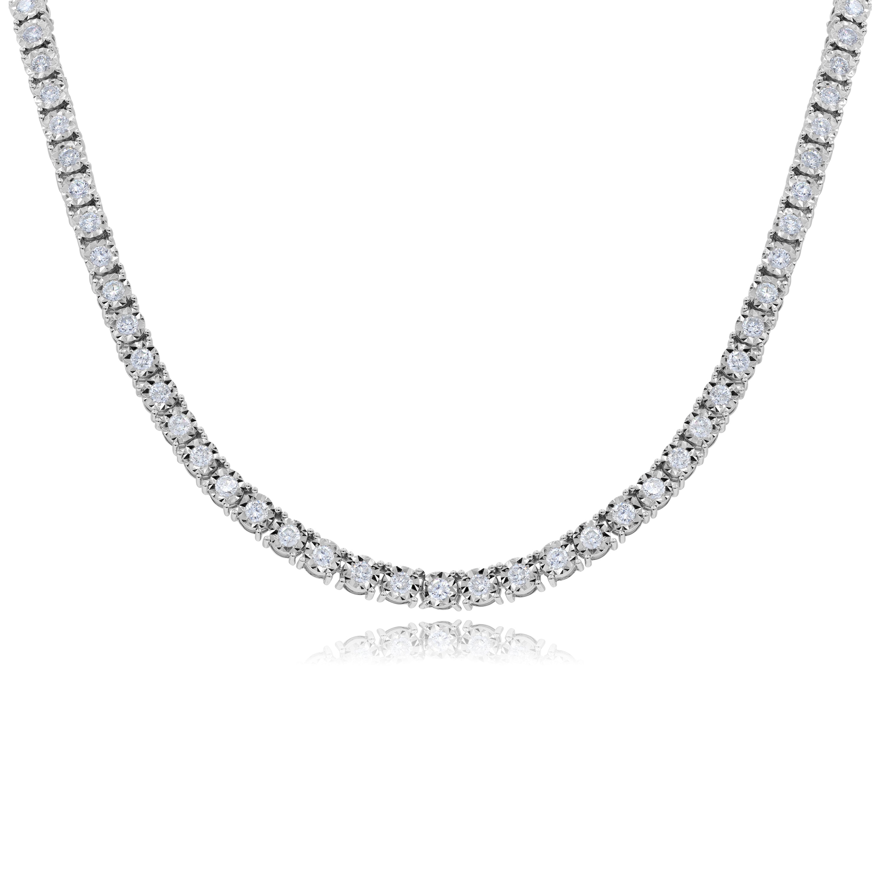 8.3 ct. Diamond 14K White Gold Tennis Necklace 17"